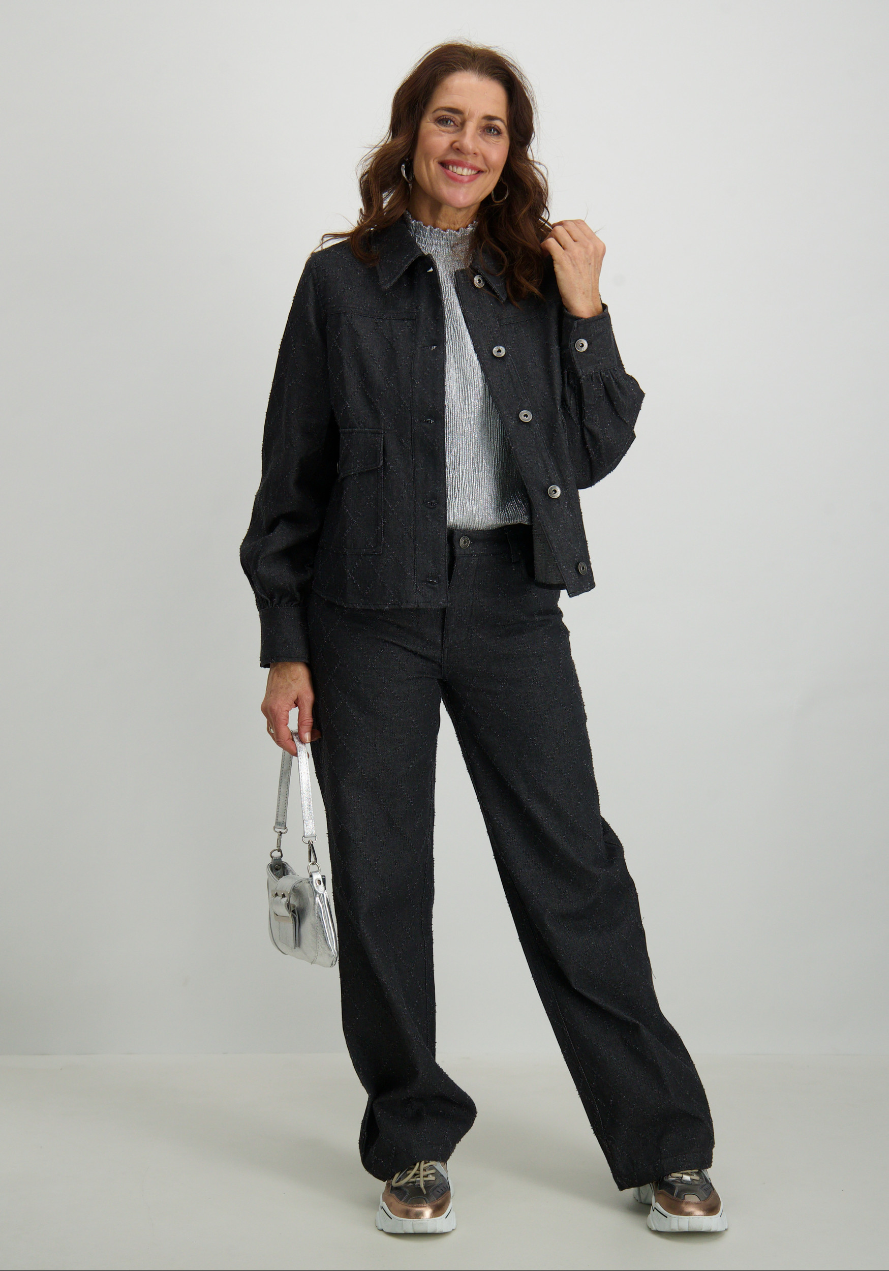 Geisha Jacket met textuur 45860-14 Donker Grijs