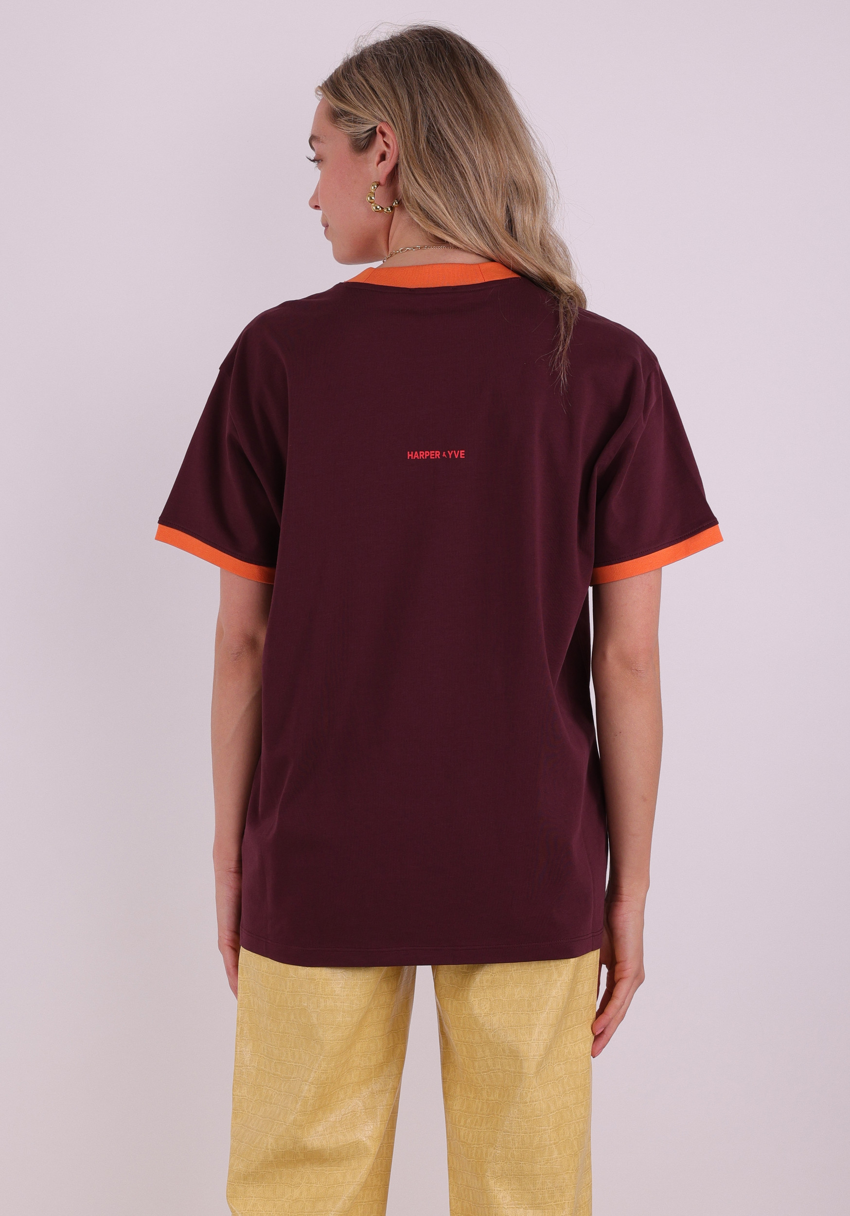 Harper & Yve T-shirt Club corazon SS6Y307 Donker Paars