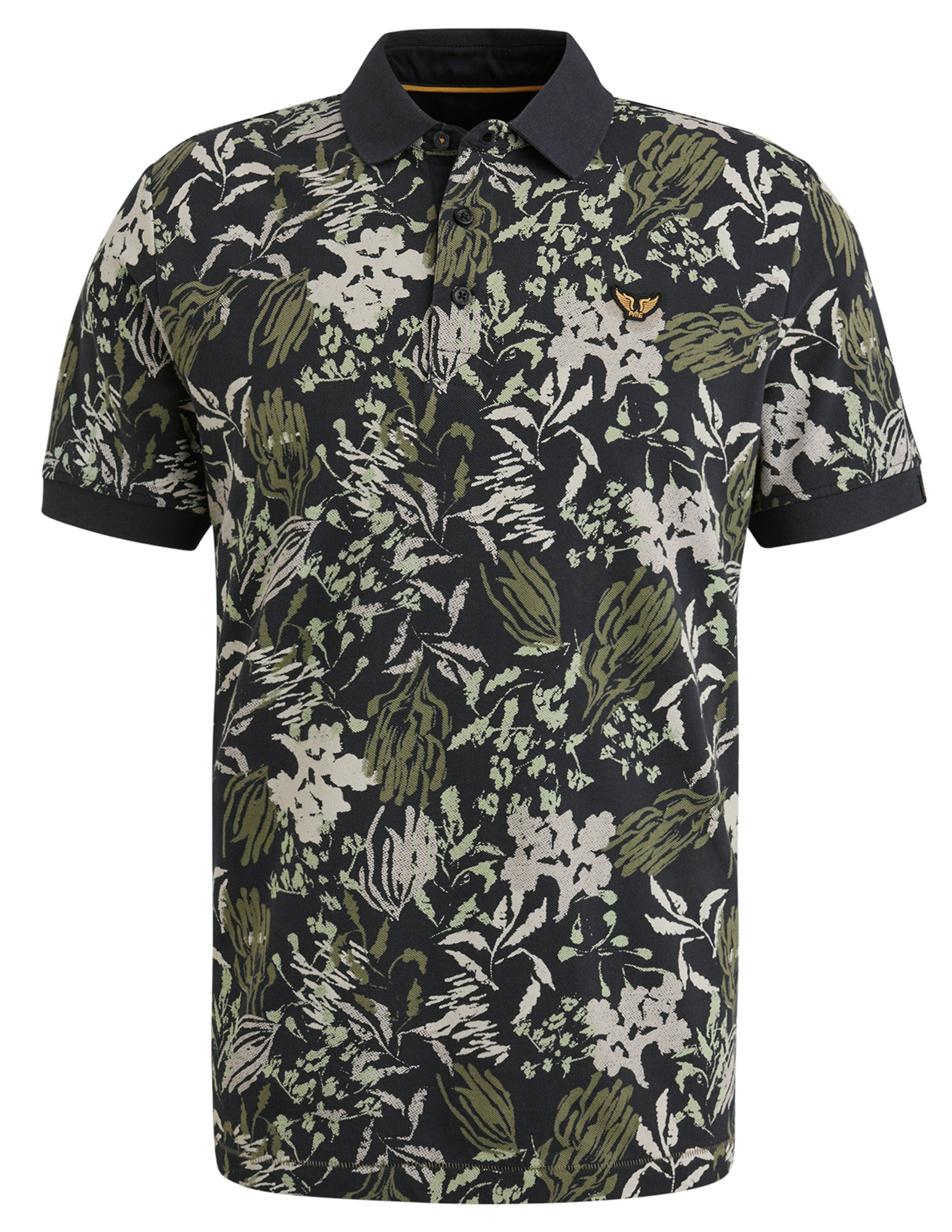 PME Legend Polo all-over print PPSS2504879 Donker blauw