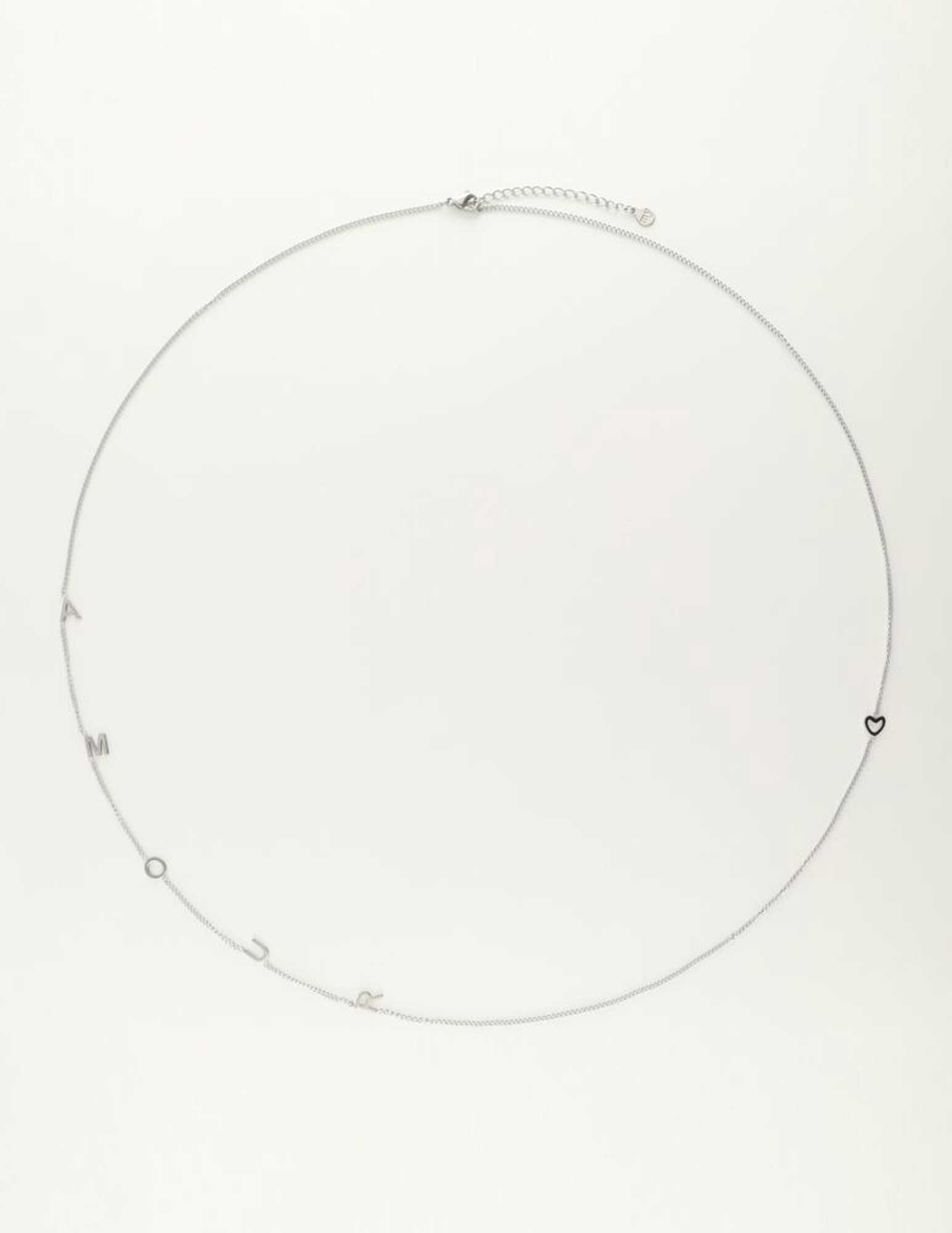 My Jewellery Ketting met amour letters MJ10376 Zilver