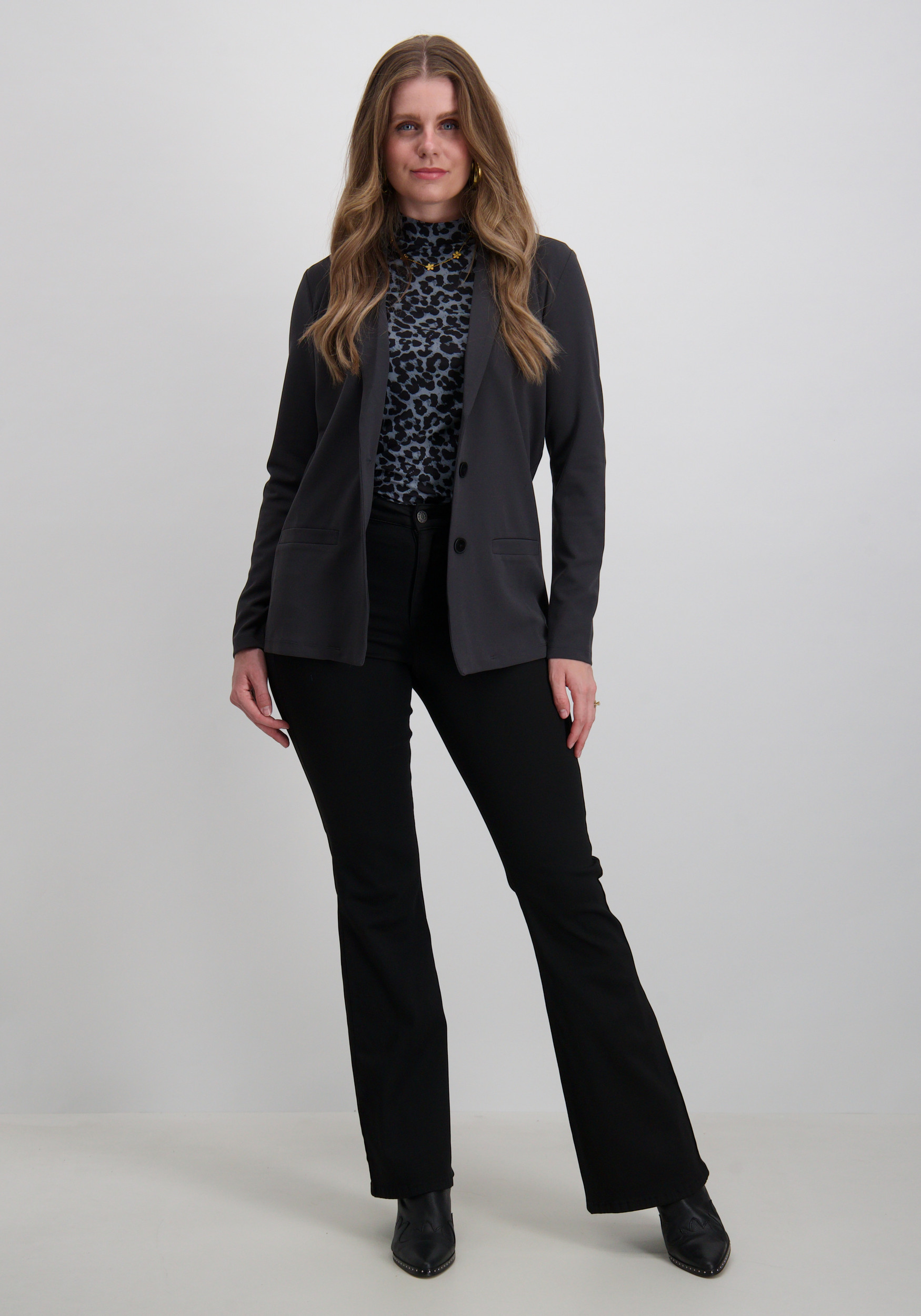 Jacqueline de jonge Blazer Louisville 15221235 Donker Grijs