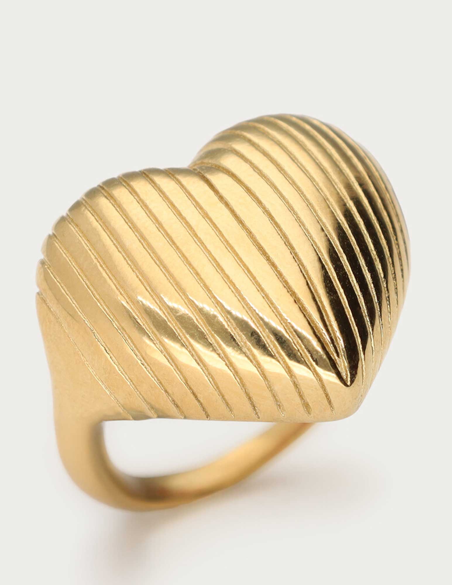 My Jewellery Stripe heart ring MJ13128 Goud