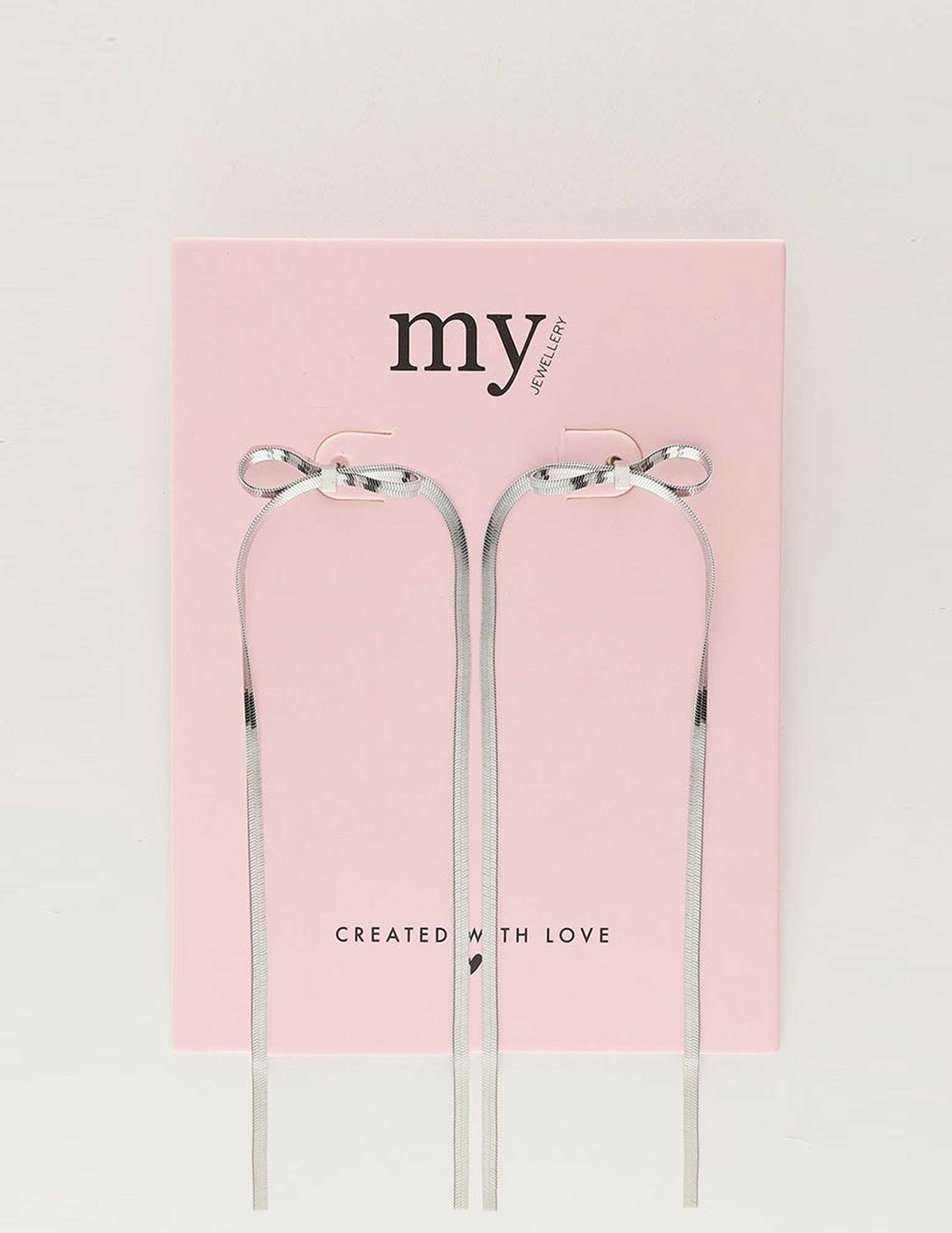 My Jewellery Statement oorbellen met strikje MJ10336 Zilver