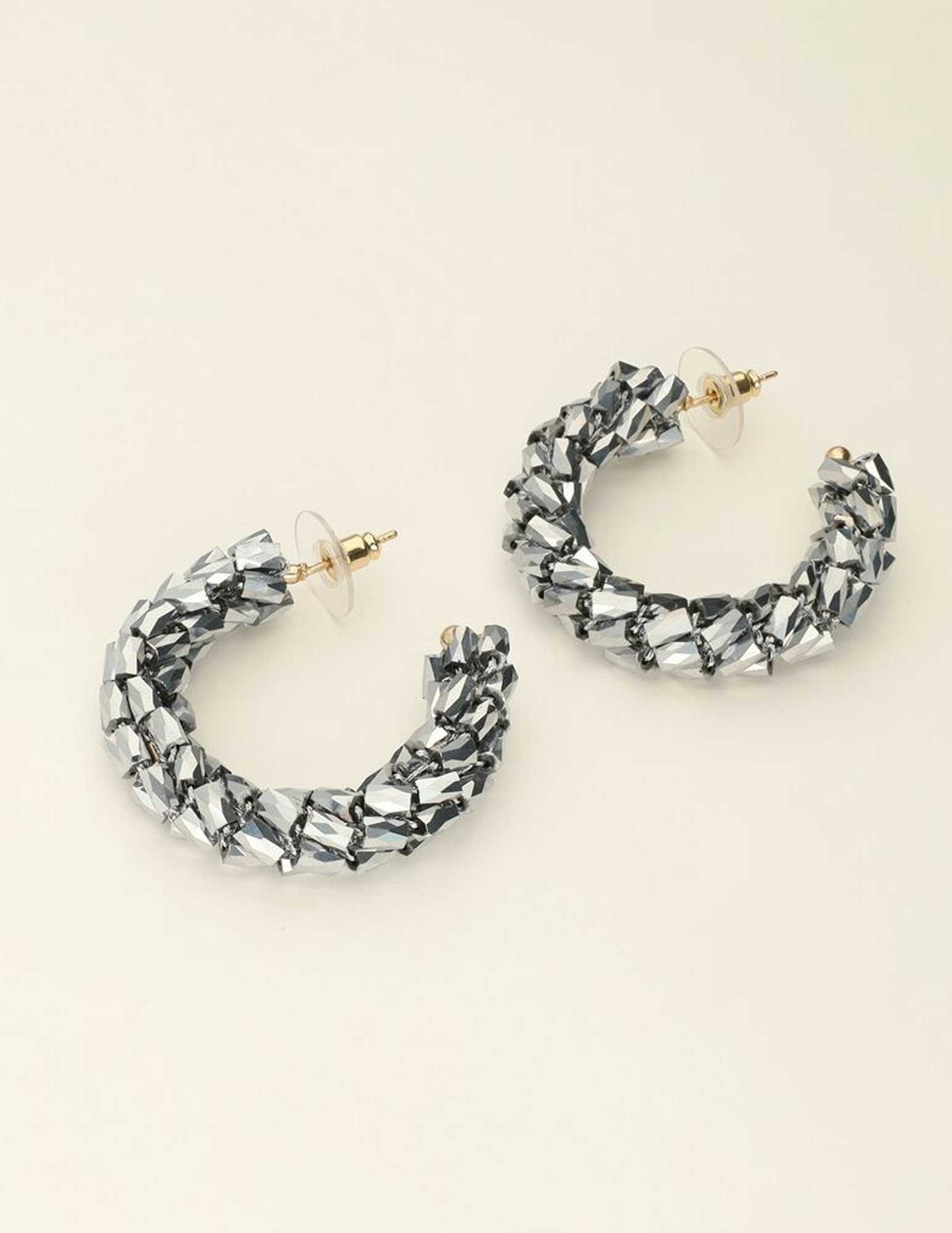 My Jewellery Statement oorringen met zilveren kralen MJ08779 Zilver