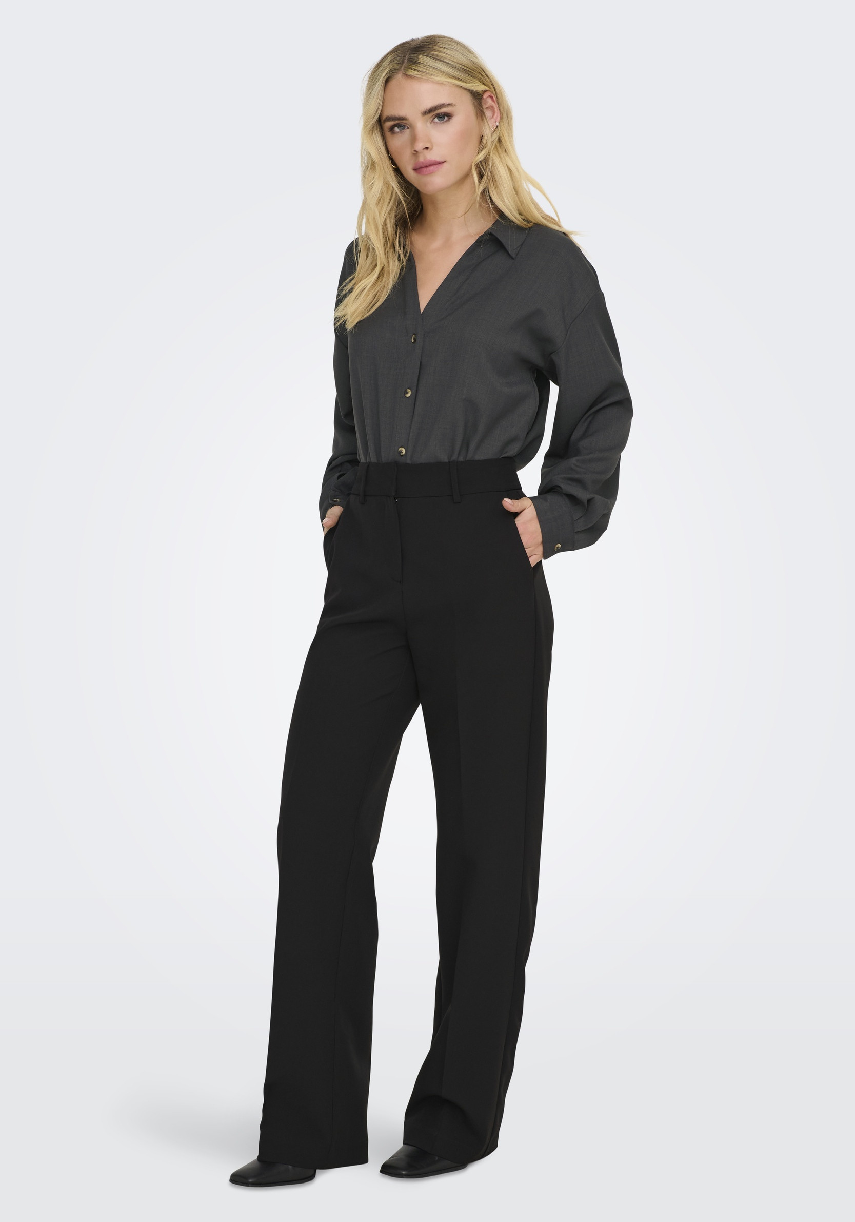 Jacqueline de jonge Blouse Nina 15343234 Donker Grijs