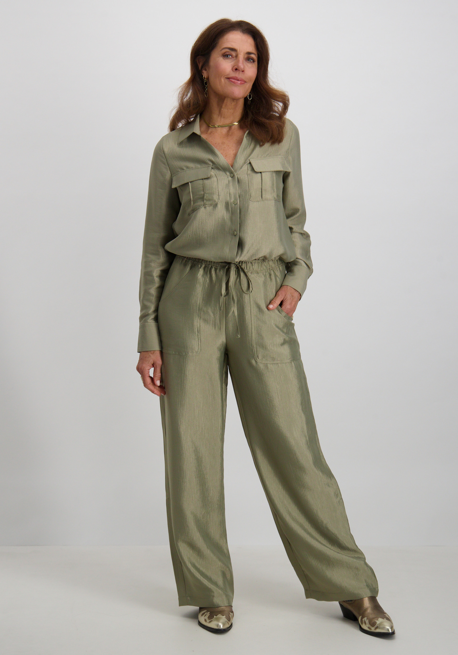 Vero moda Broek Toma 10329454 Olijf Groen