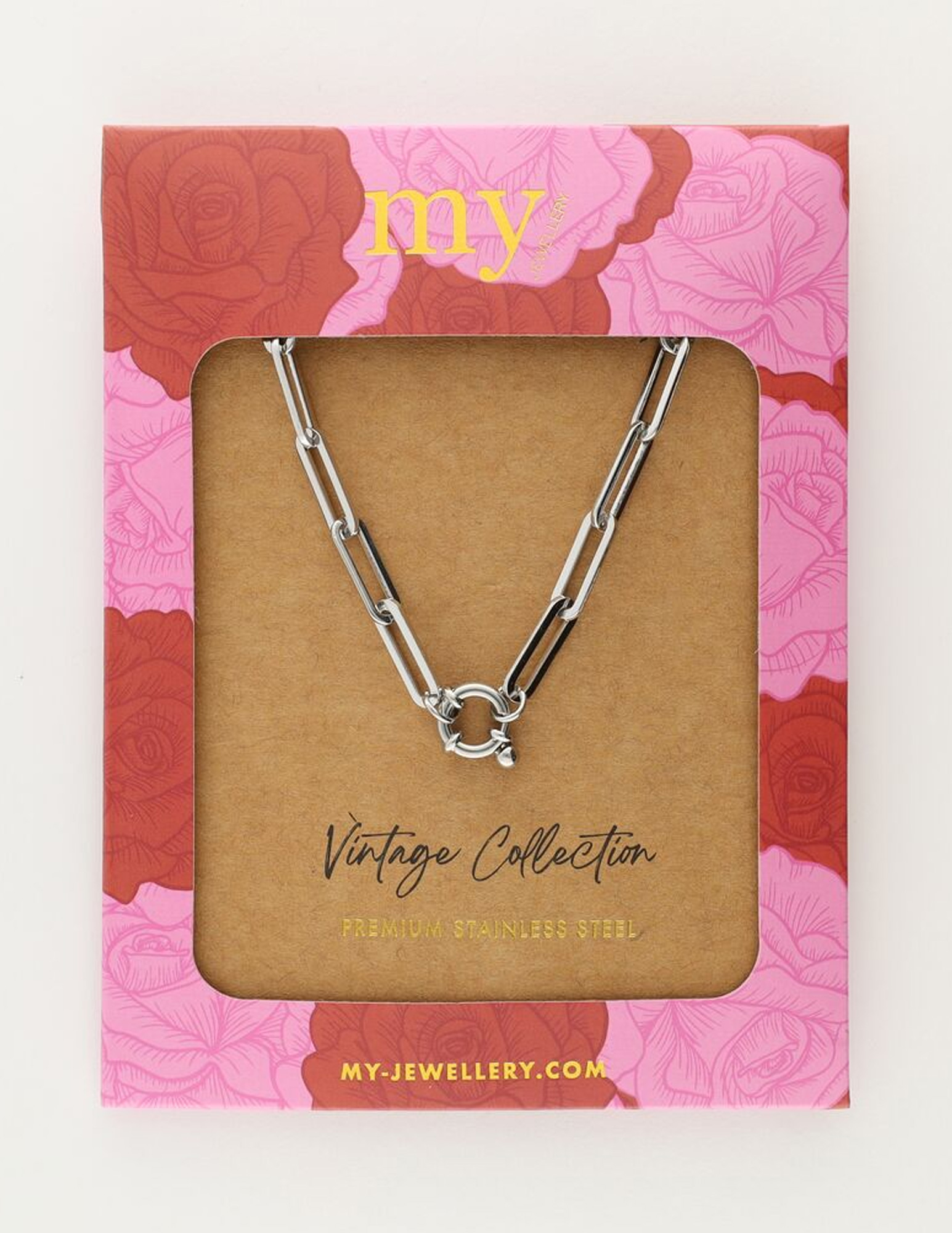 My Jewellery Vintage schakelketting met slotje MJ11042 Zilver