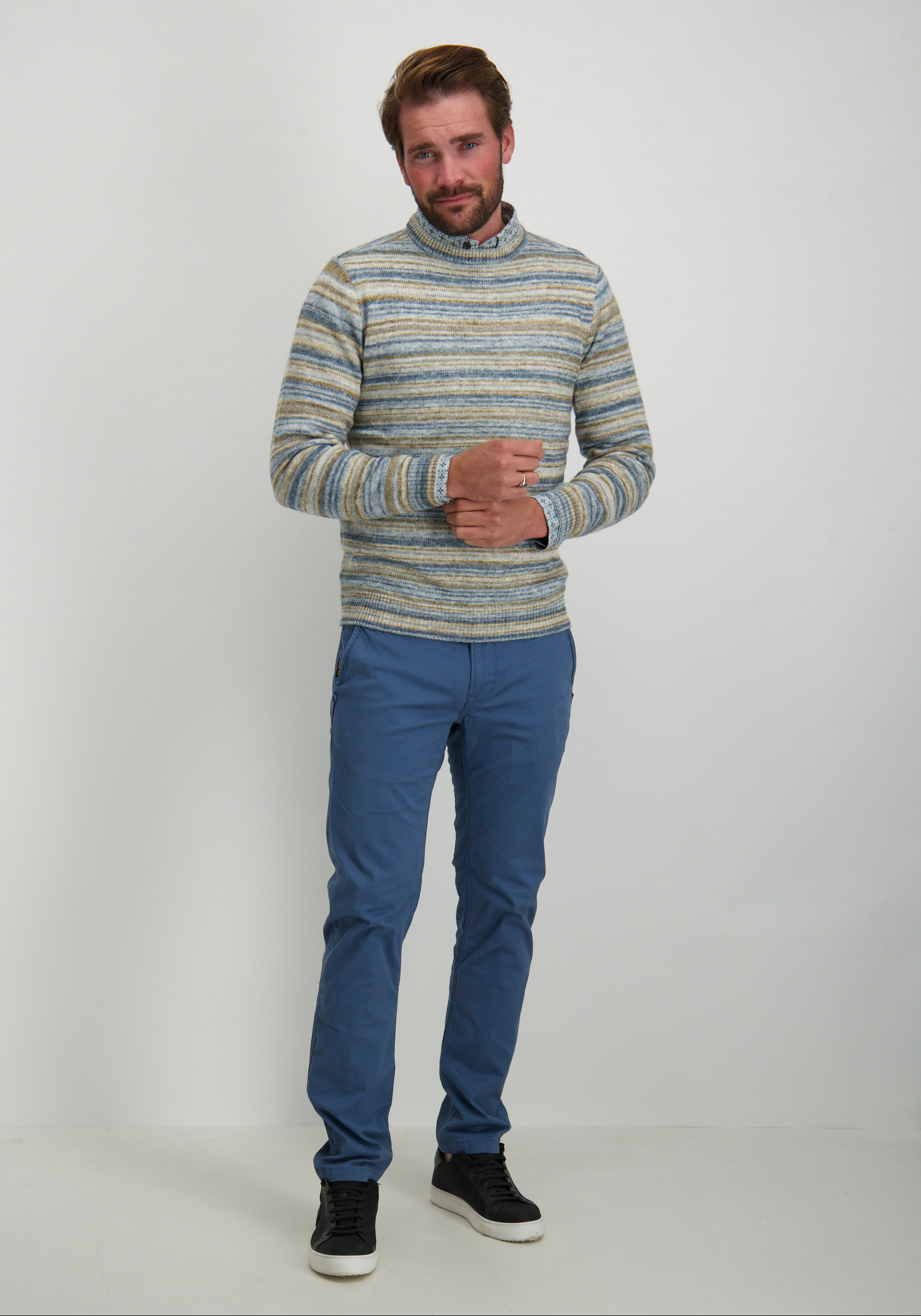 Petrol Trui M-3040-KWR271 Licht blauw