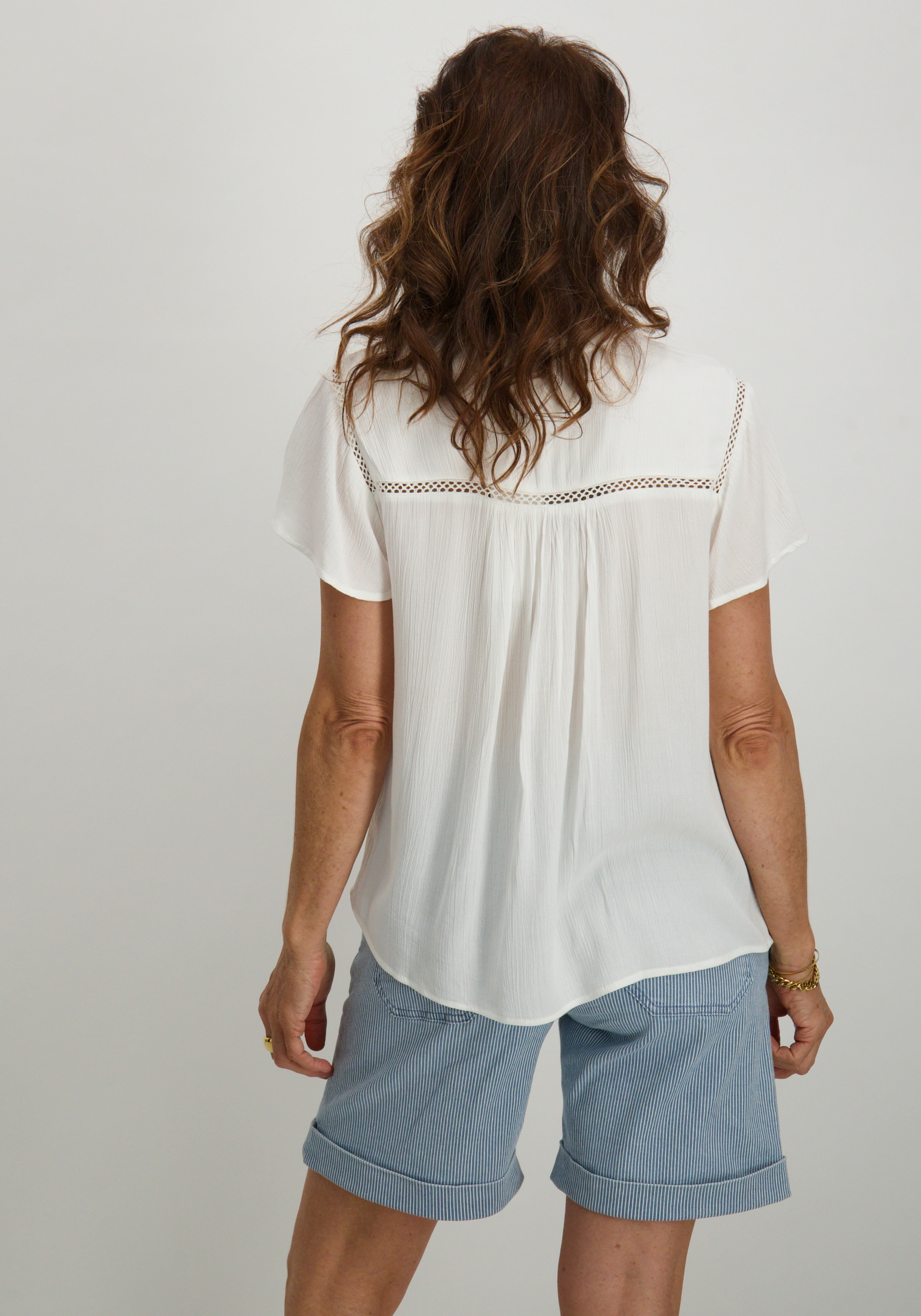 Tramontana Blouse korte mouw A01-16-302 Wolwit-ecru