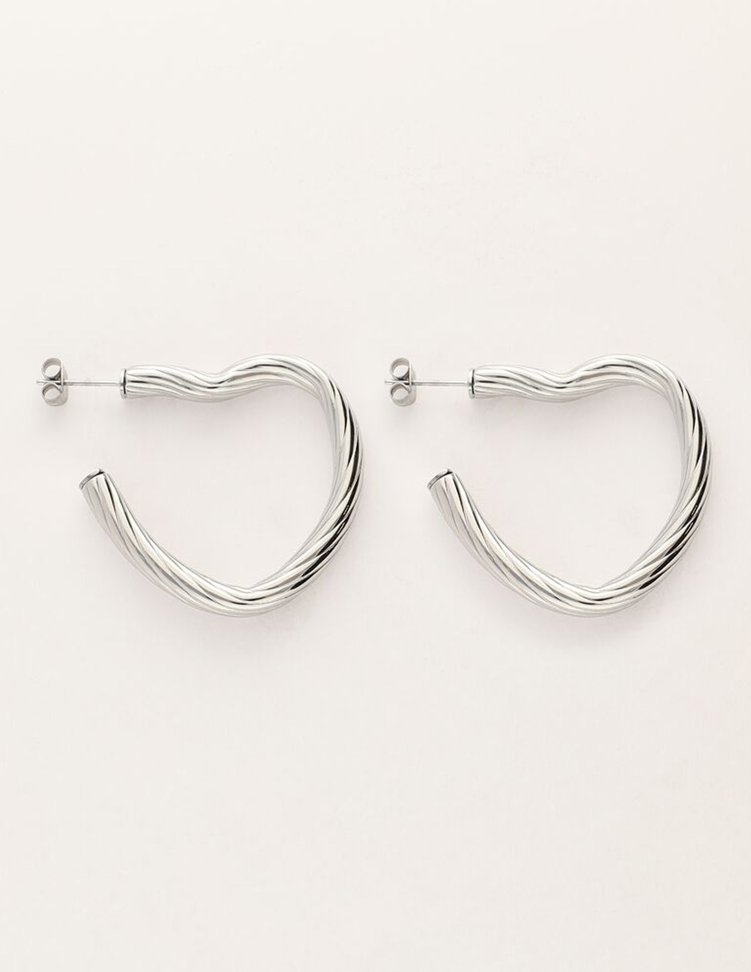 My Jewellery Vintage oorringen gerdaaid hart MJ11250 Zilver