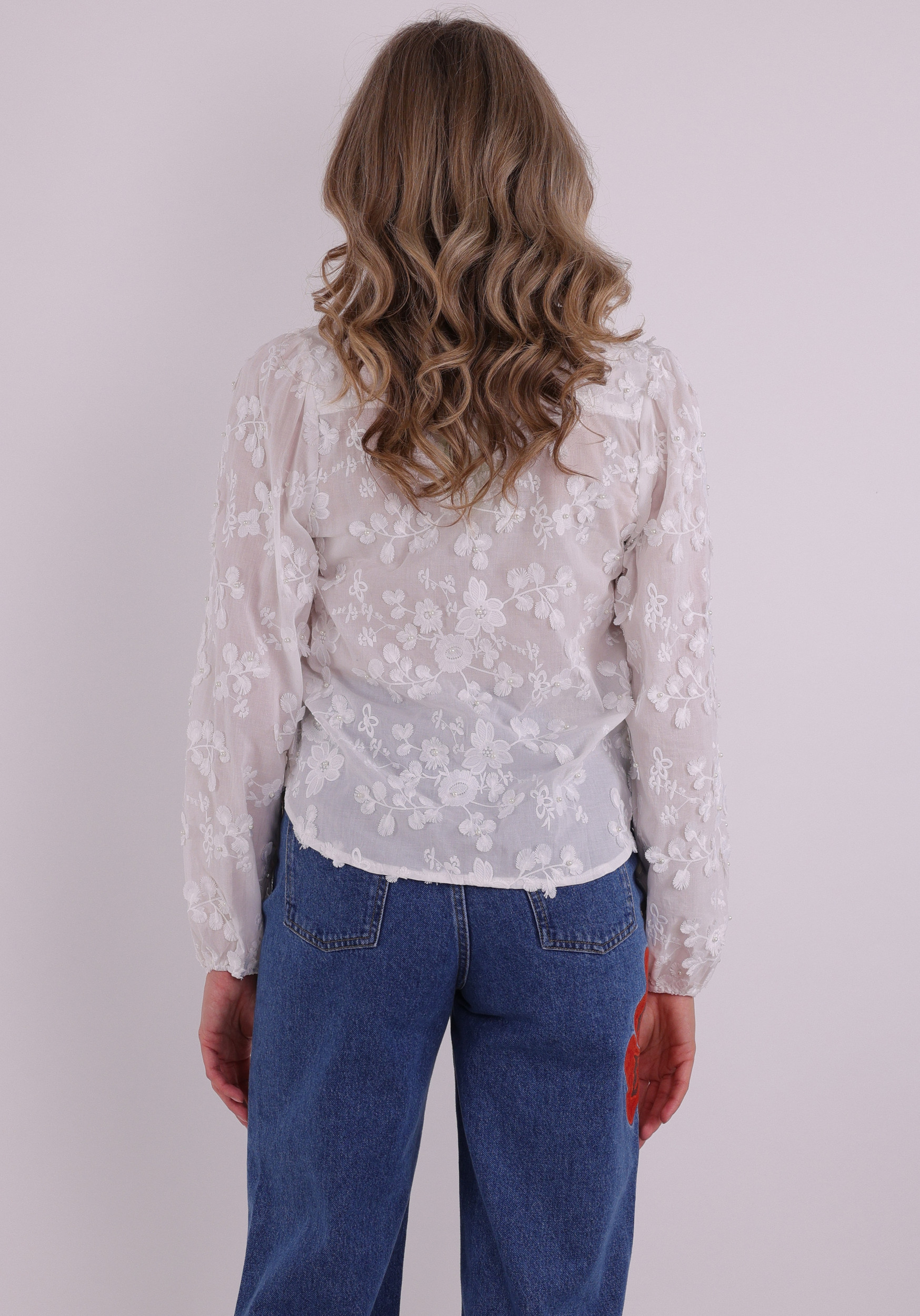 Aaiko BV Blouse lien beads co 522 Wit