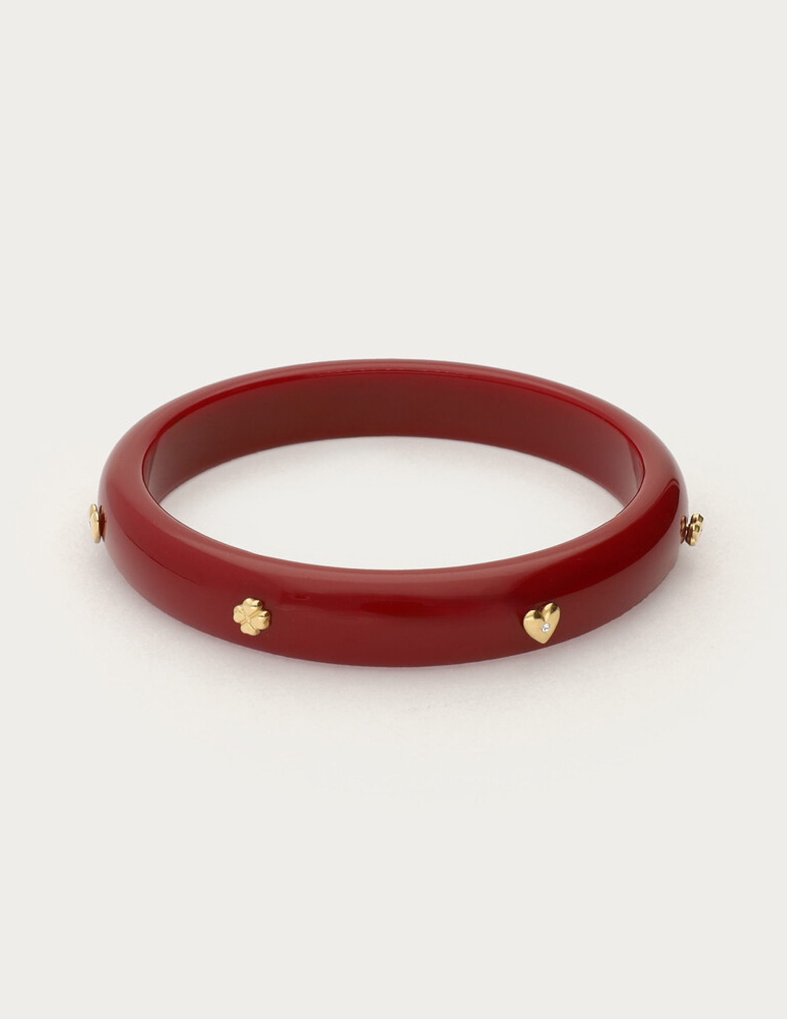 My Jewellery Resin bangle met studs MJ15235 Bordeaux