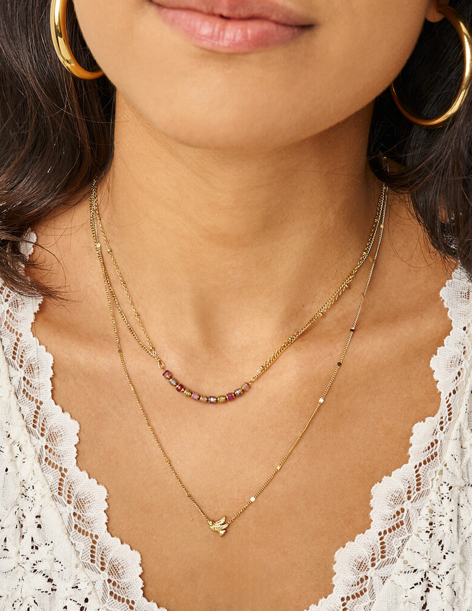 My Jewellery Botanical minimalistische ketting met vogel MJ15395 Goud