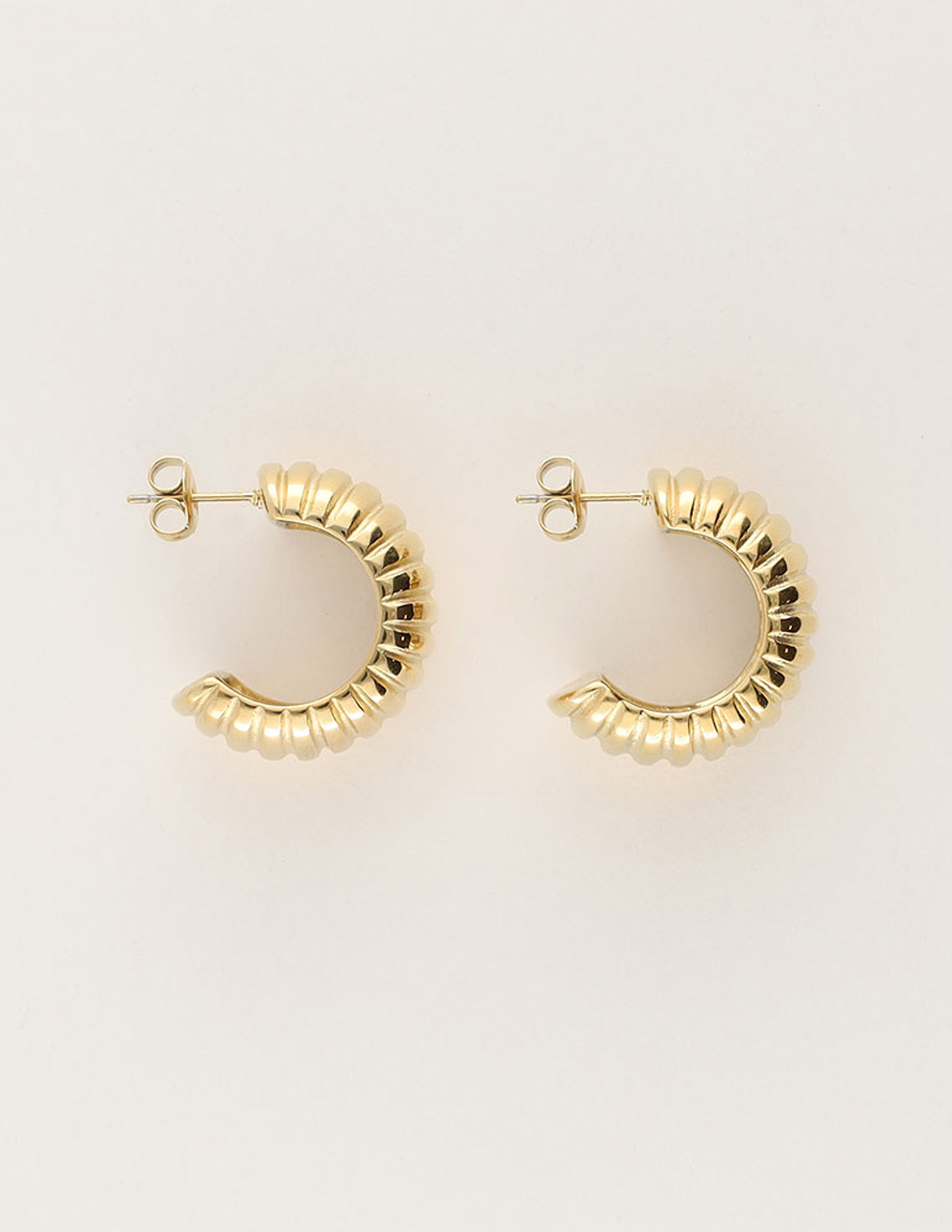 My Jewellery Bold oorringen met ribbel textuur MJ11091 Goud