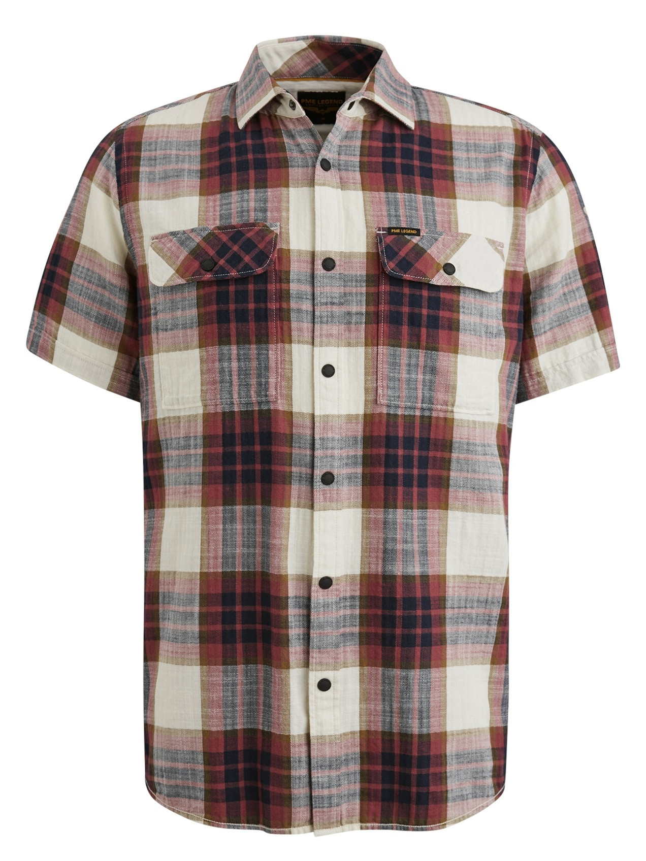PME Legend Overhemd geruit PSIS2503234 Steenrood