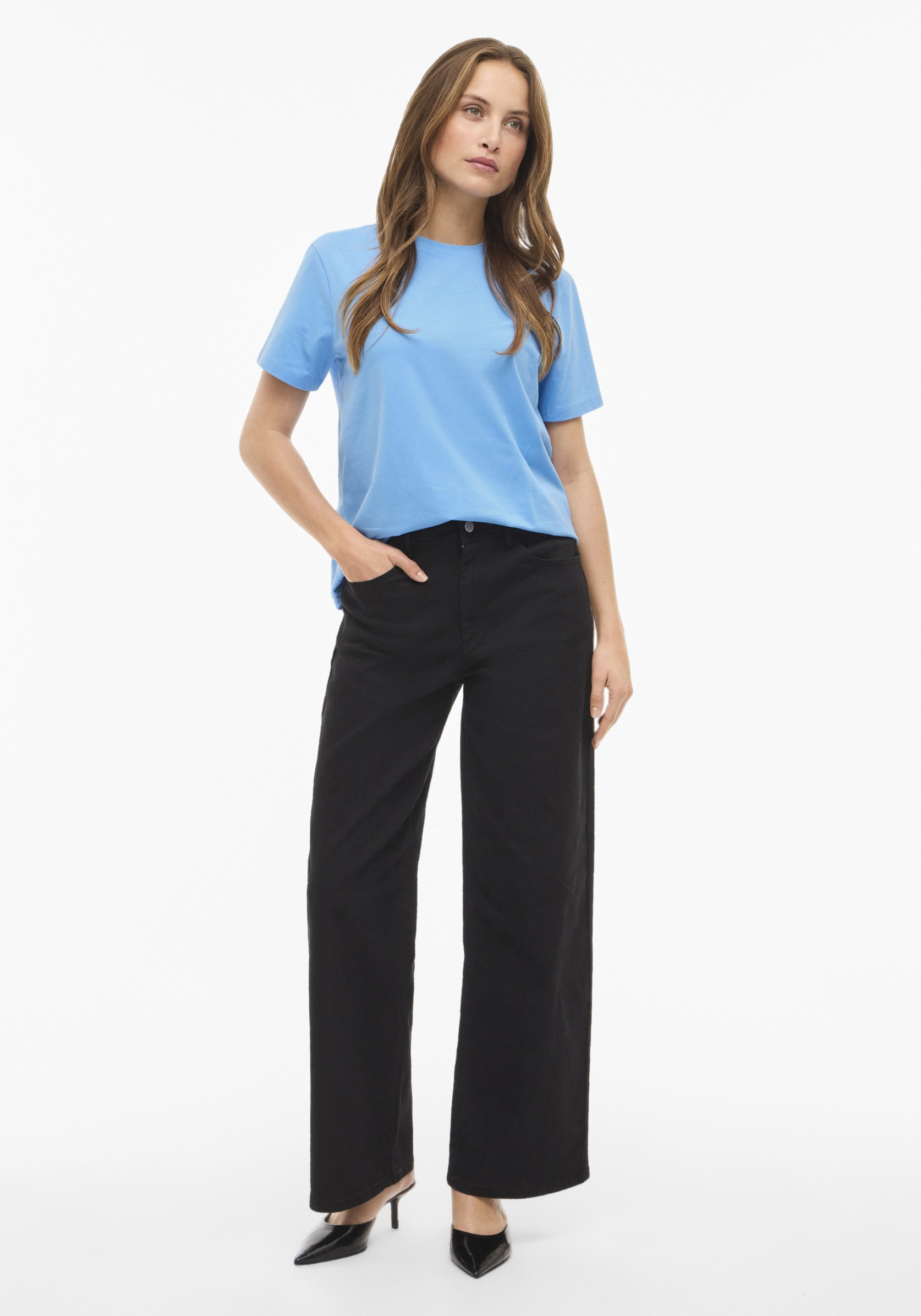 Vila T-shirt Nora 14103448 Blauw