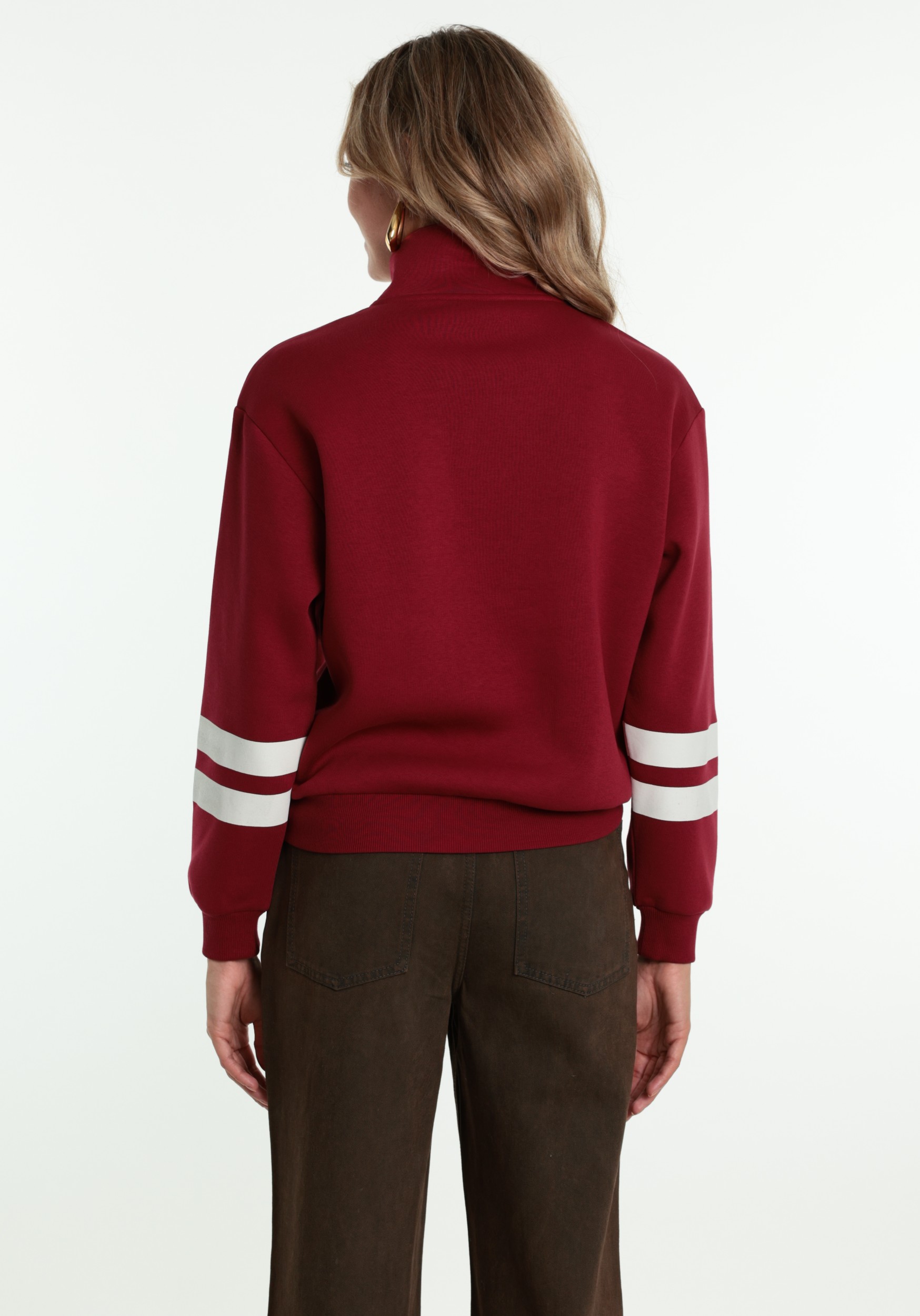 Colourful Rebel Sweater Crusive halfzip WS418569 Rood