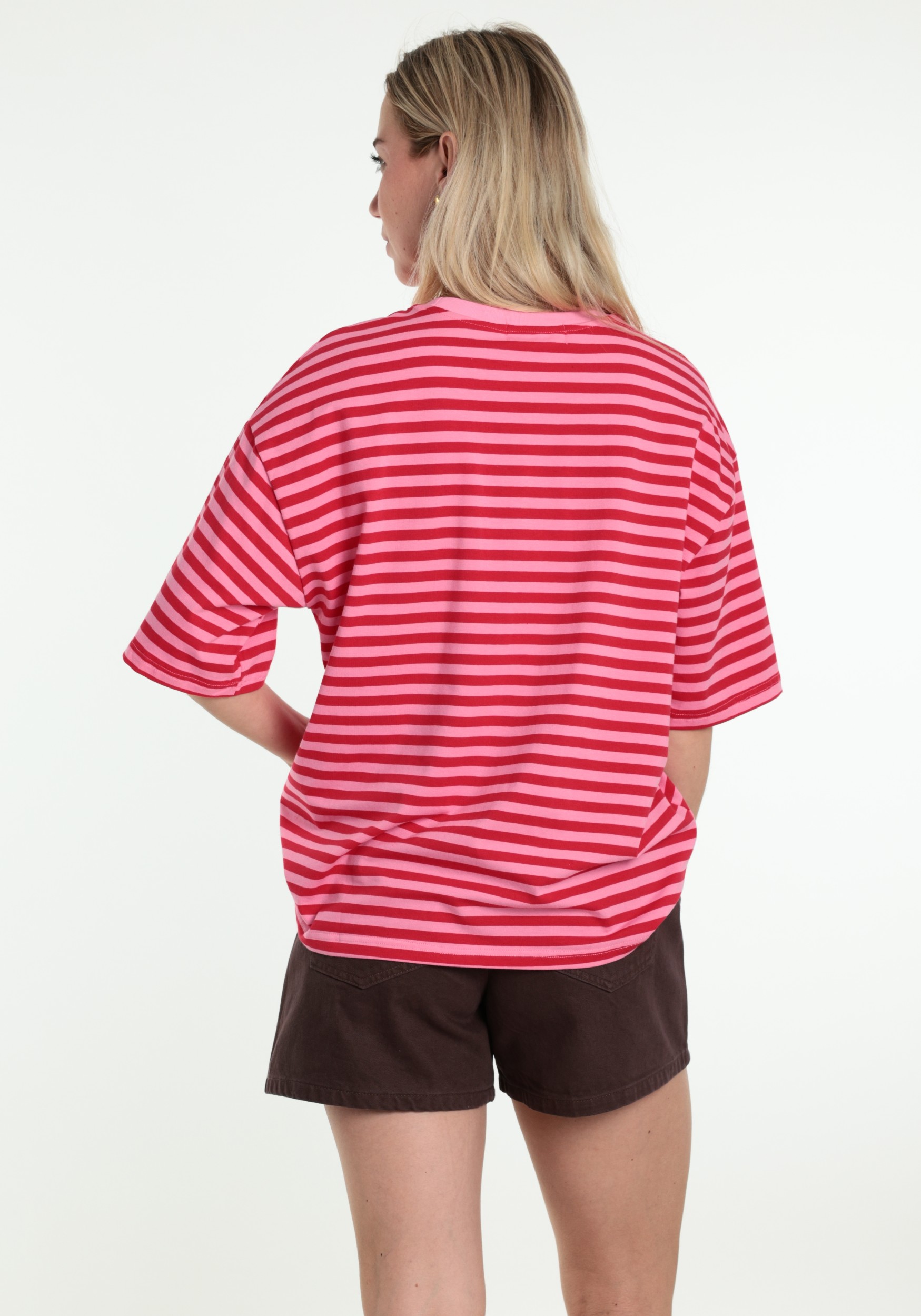 BELIEVE T-shirt gestreept B-9183-TOP Rose