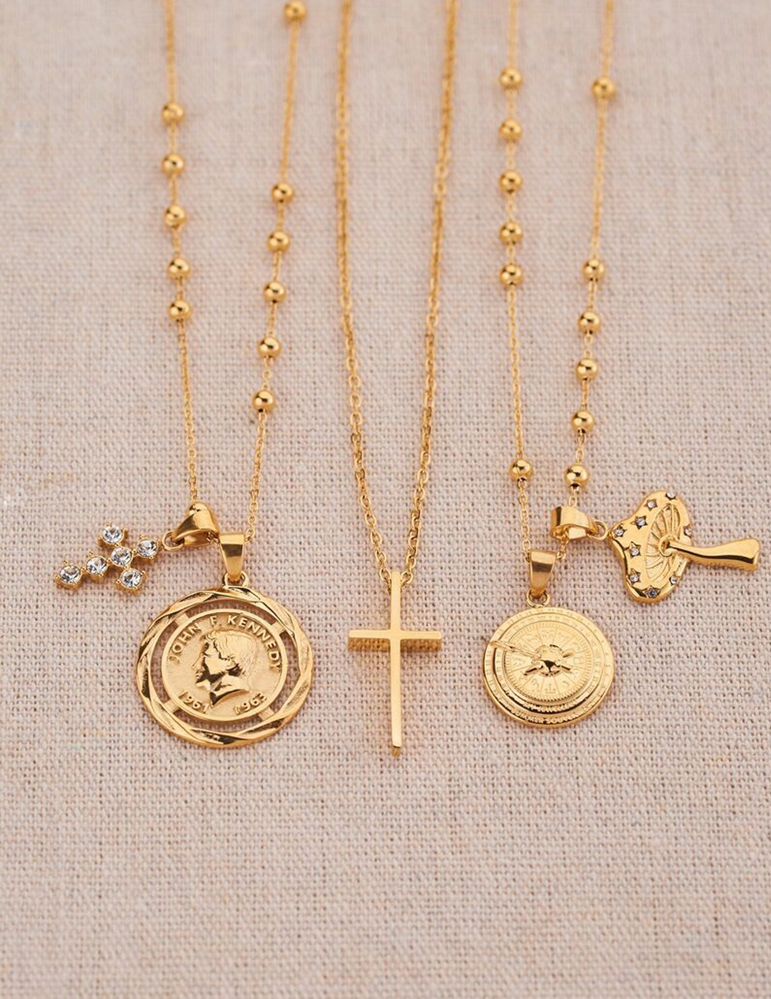 My Jewellery Ketting met munt en paddestoel MJ07631 Goud