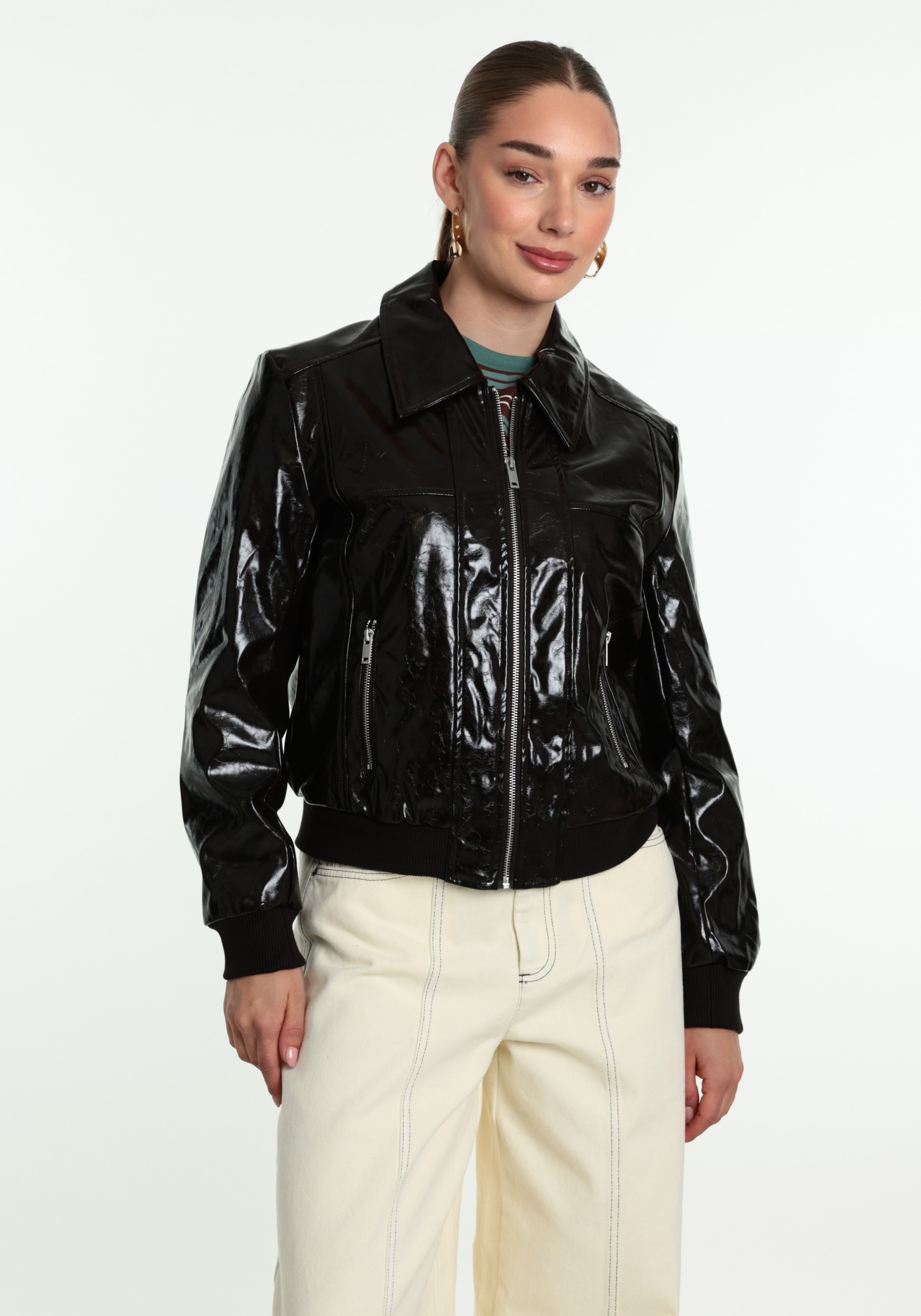 FREE|QUENT Bikerjack Janny 212047 Donker bruin
