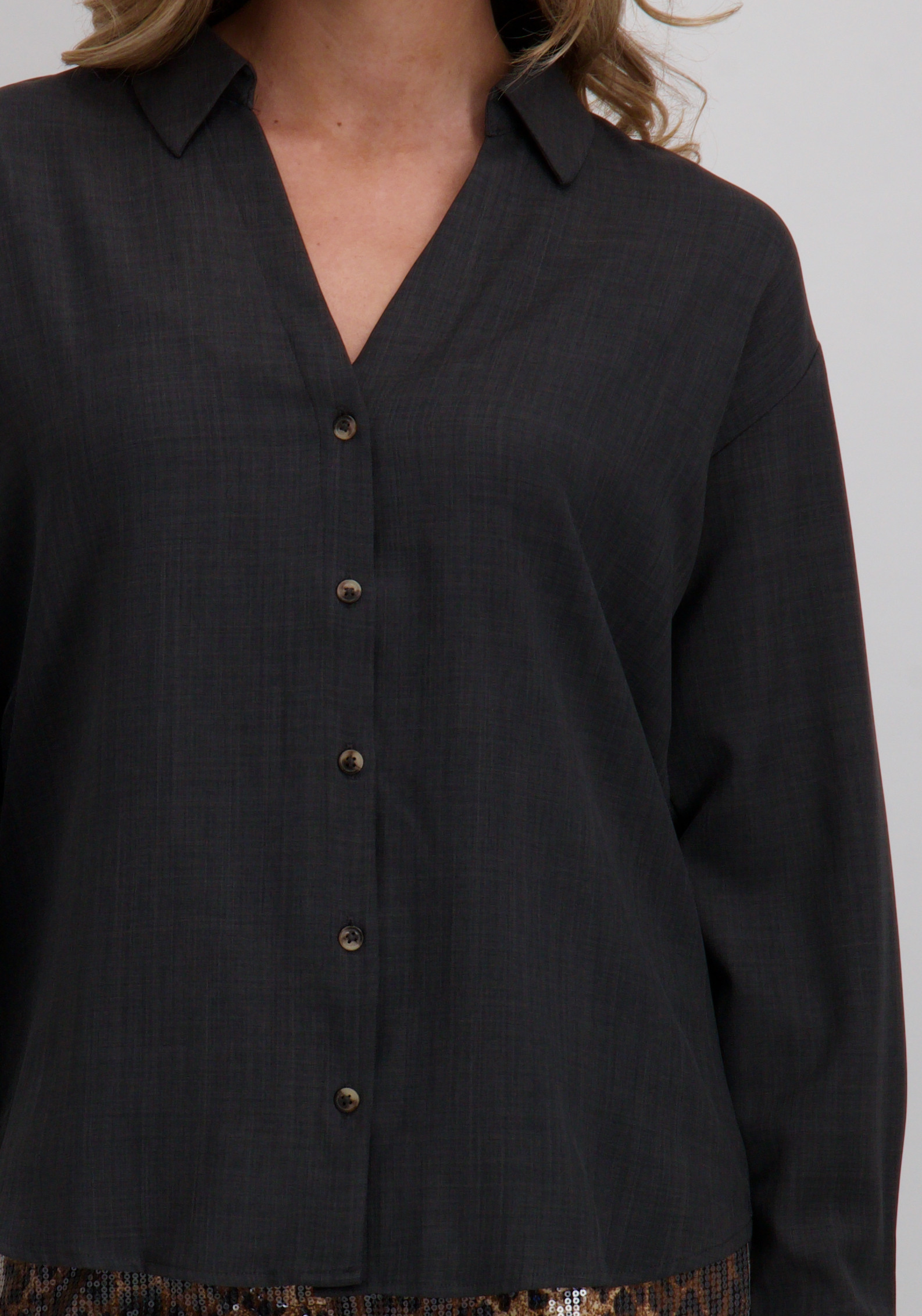 Jacqueline de jonge Blouse Nina 15343234 Donker Grijs