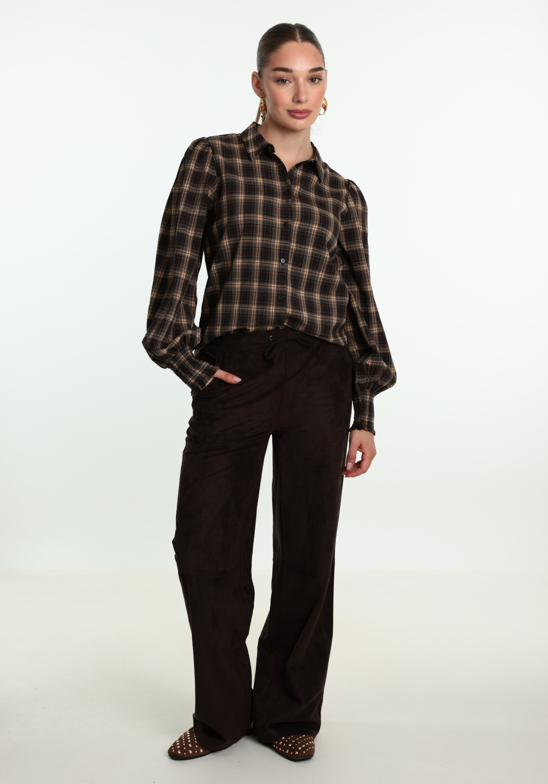 Vila Blouse Lene 14119875 Licht bruin