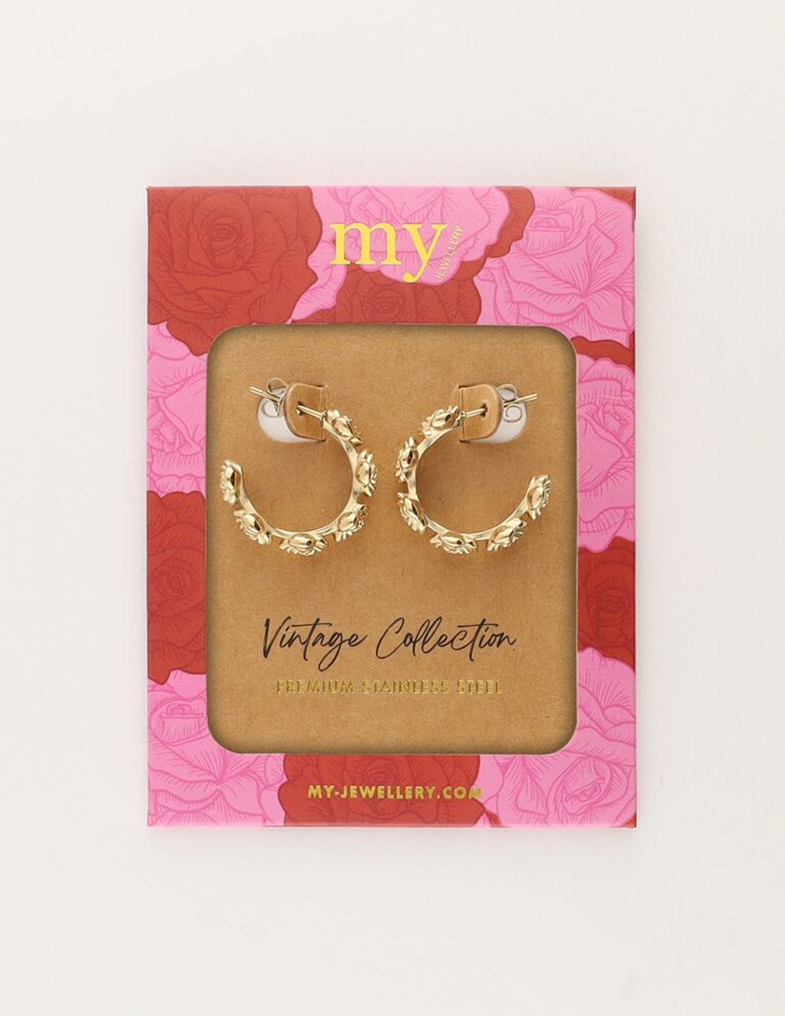 My Jewellery Vintage oorringen met rozen MJ11266 Goud