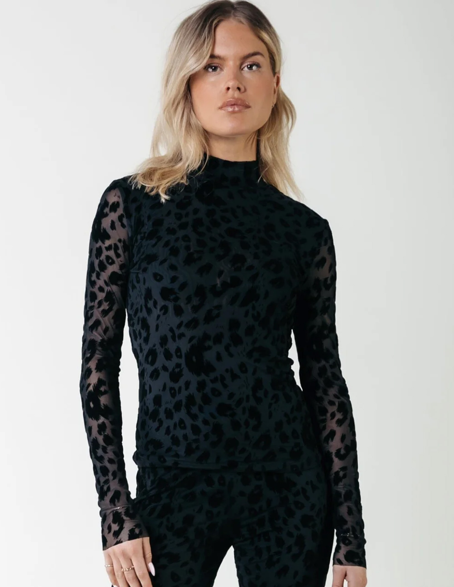 Colourful Rebel Top Neyo leopard WT216259 Zwart