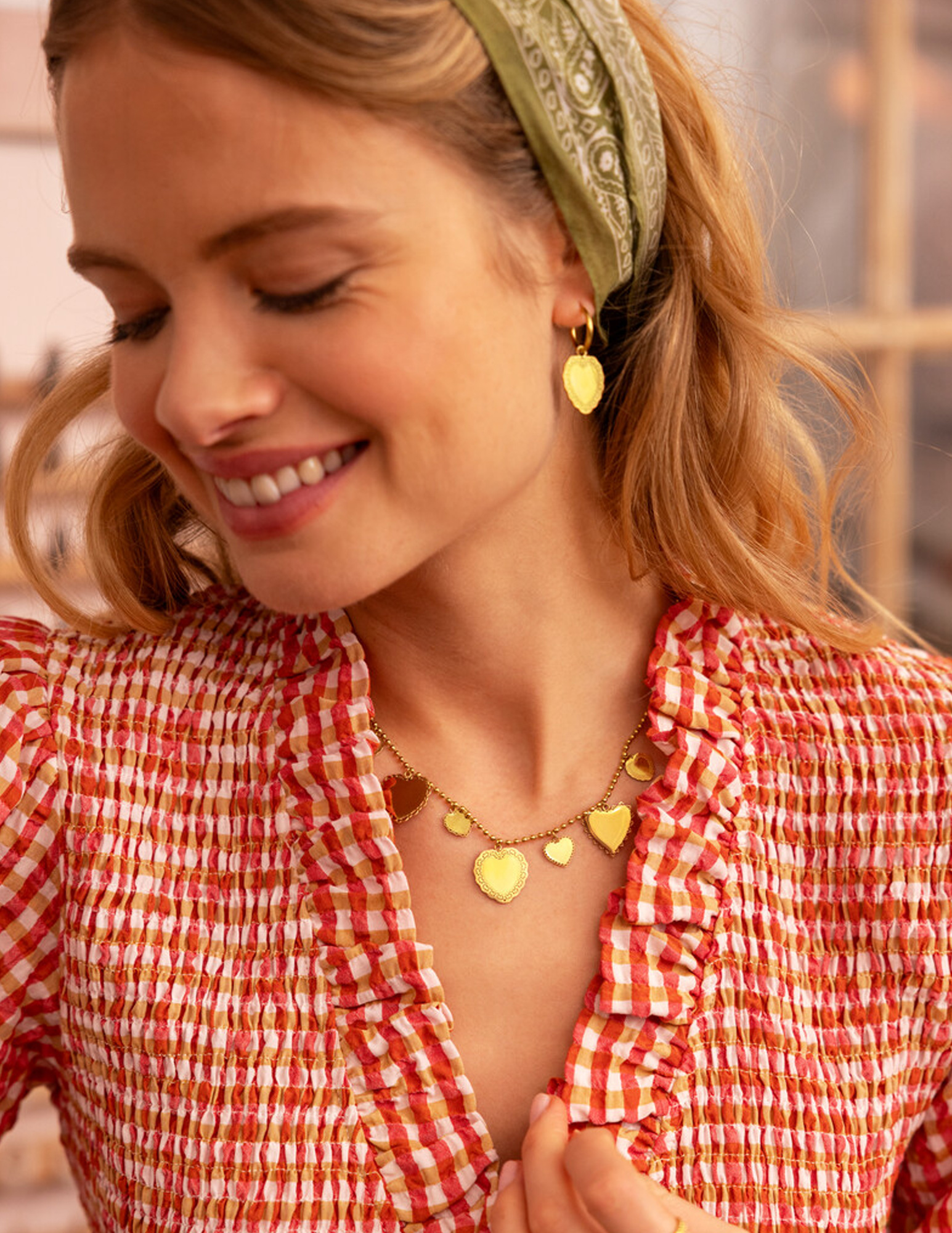 My Jewellery Love ketting met zeven hartjes MJ15279 Goud