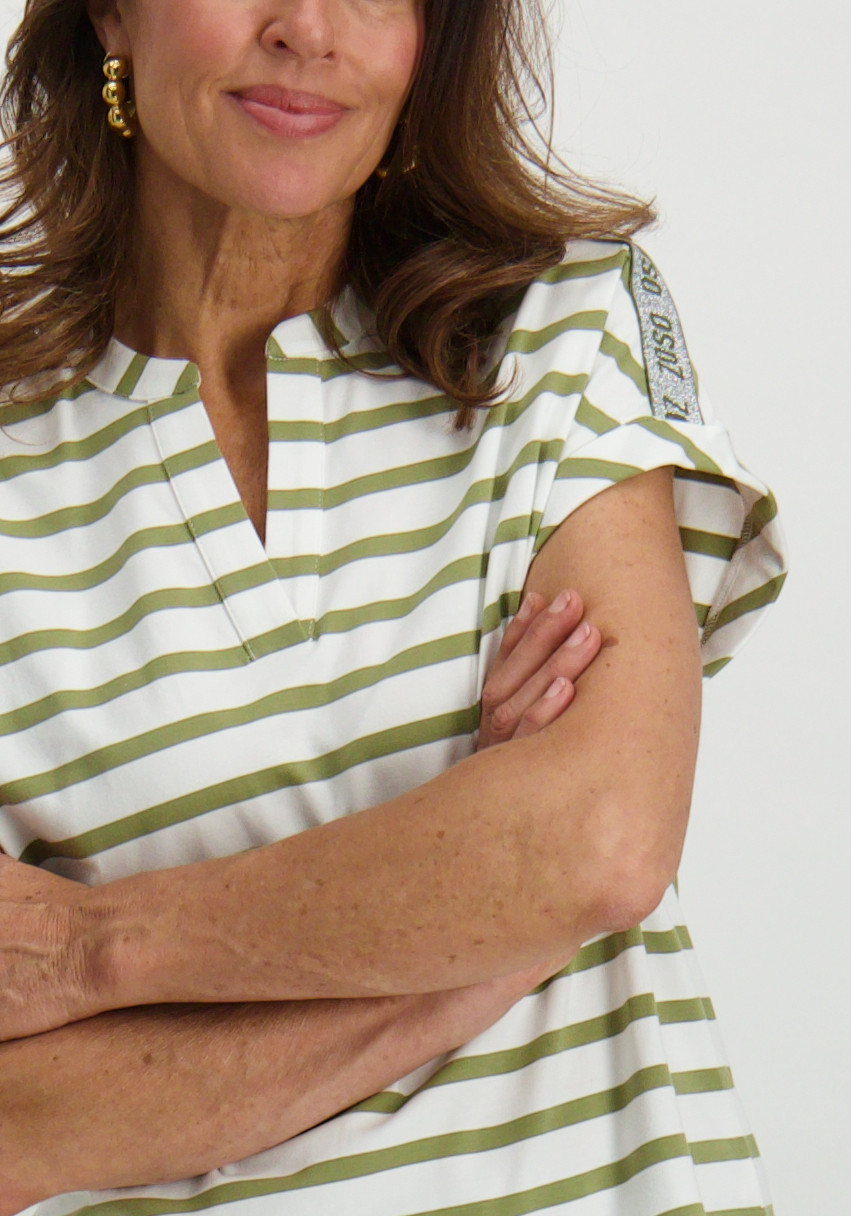 Zoso T-shirt Gestreept 252Marit Midden groen