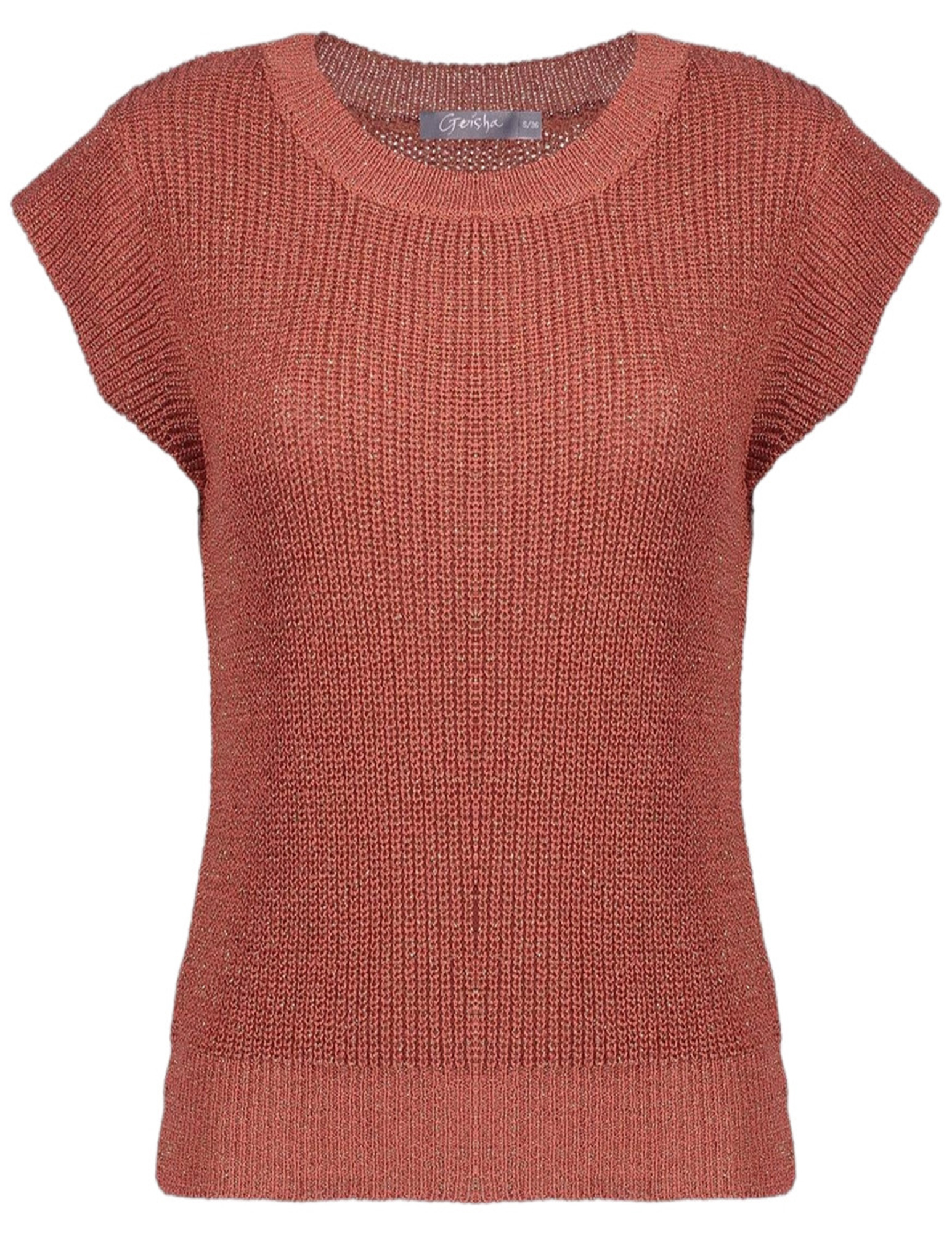 Geisha Trui korte mouwen 64082-70 Steenrood