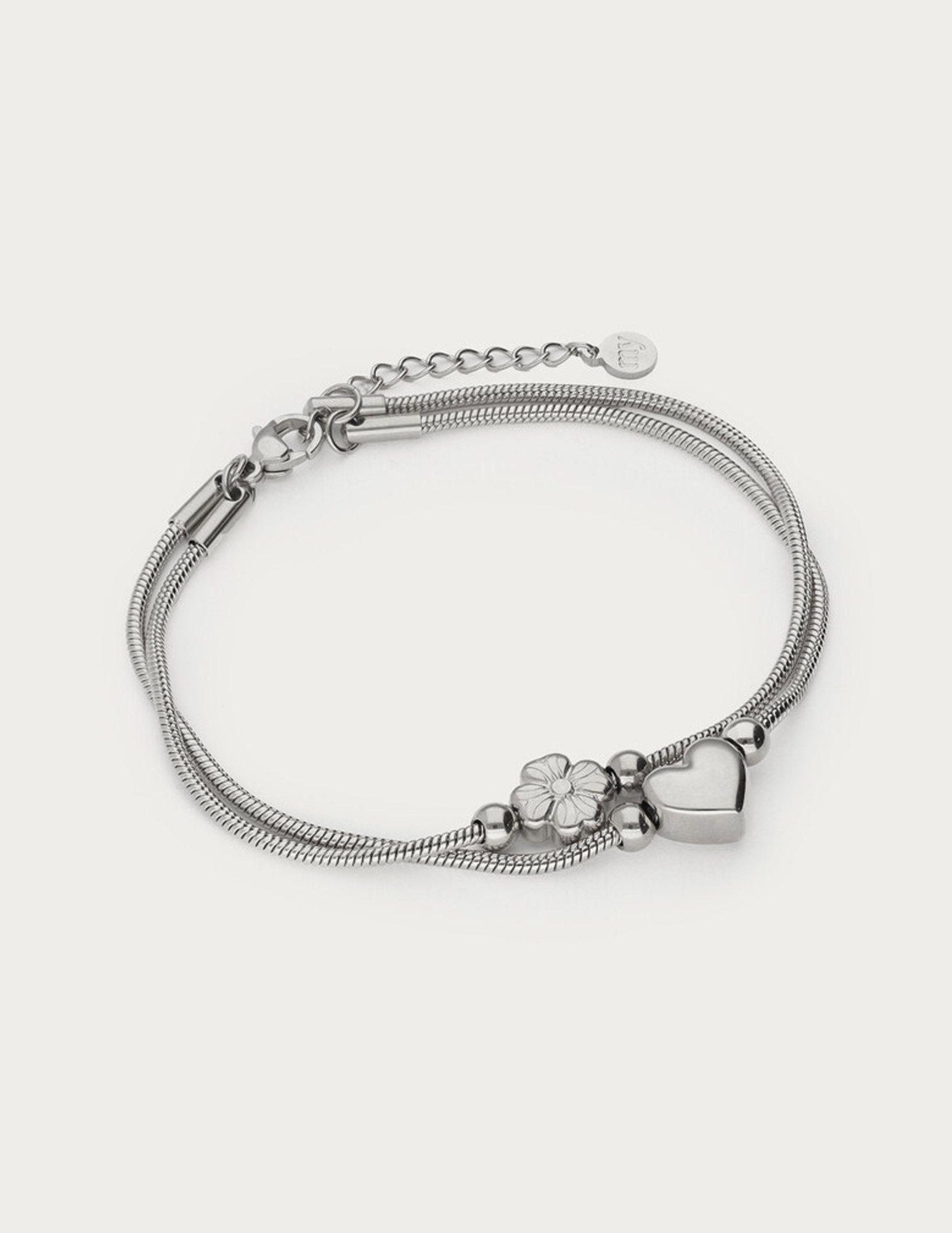 My Jewellery Gratitude dubbele armband hart en klaver MJ14705 Zilver