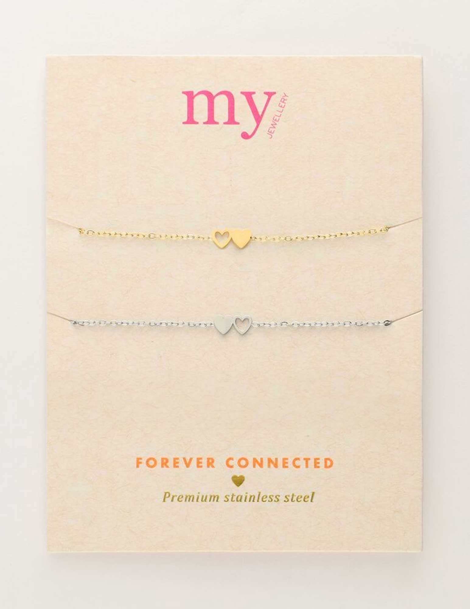 My Jewellery Armbanden set twee hartjes MJ10342 Multi
