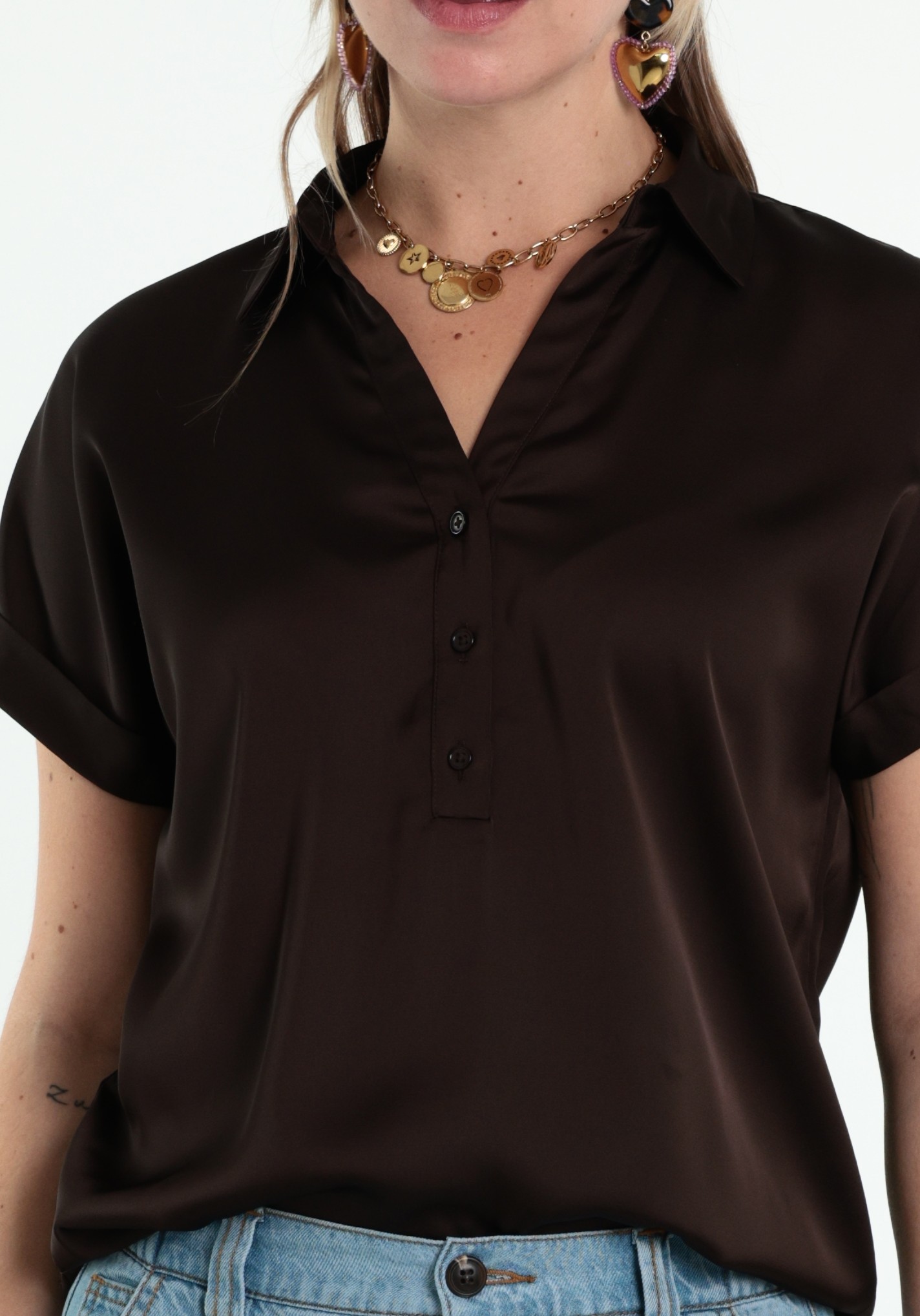 Vila Blouse Enna Ravenna 14107405 Bruin