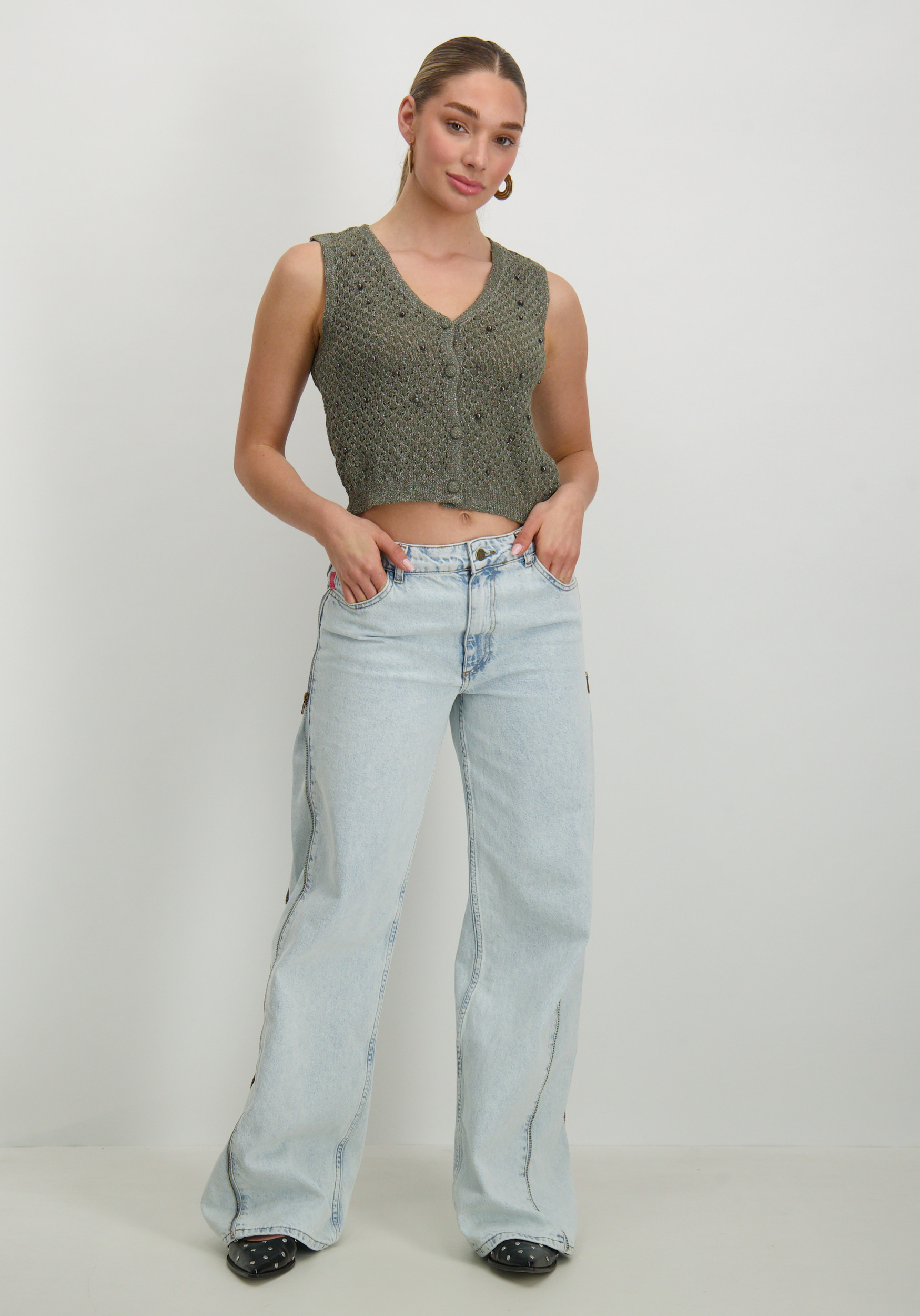 Vero moda Gilet Amalfi 10330705 Leger Groen