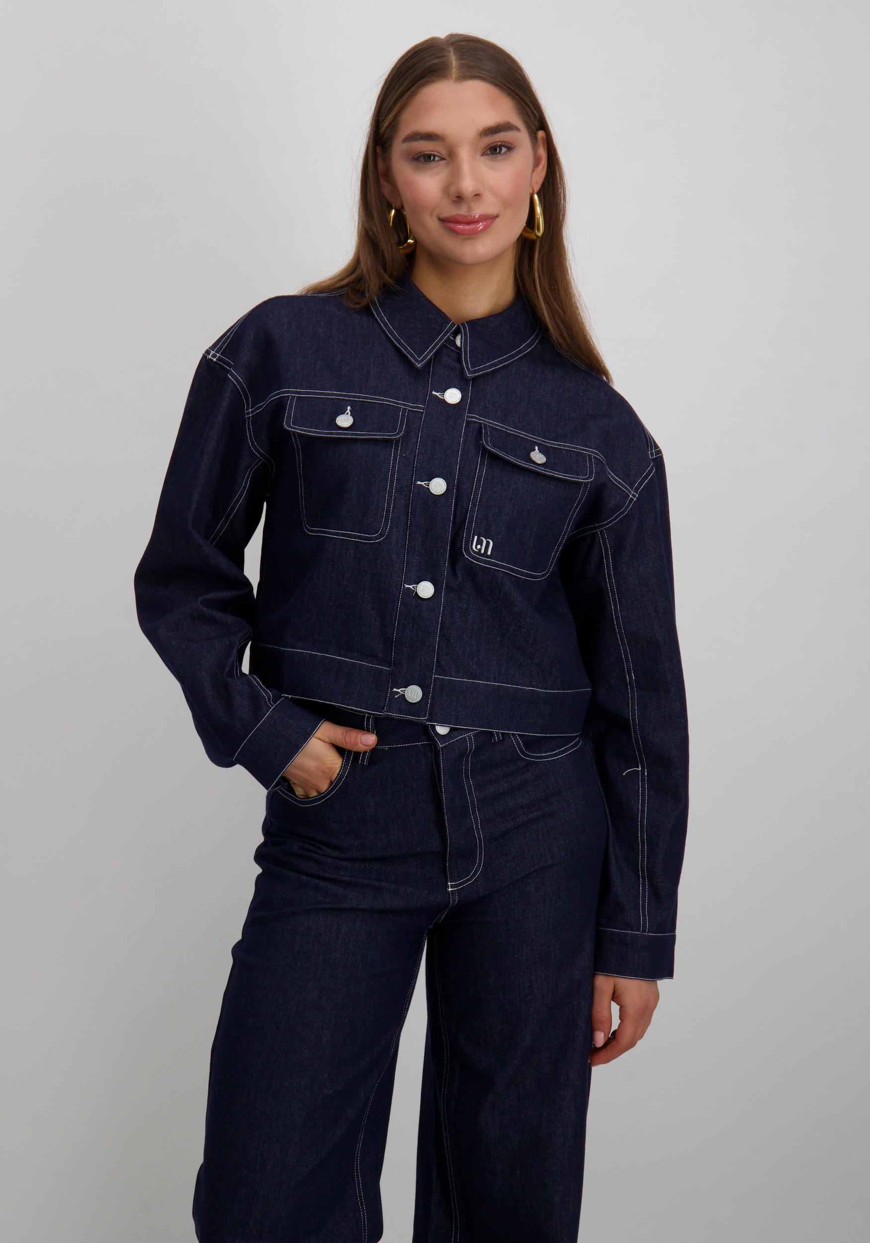 Lofty Manner Denim jacket Ariah QJ302 Jeans blauw