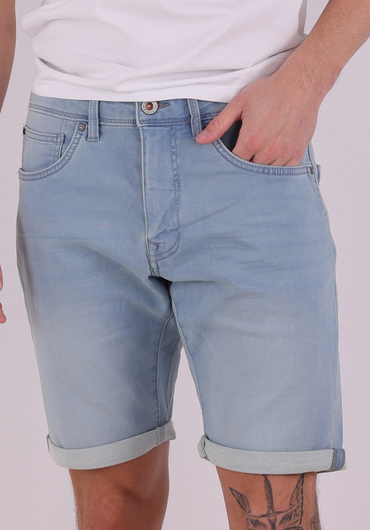 Petrol Denim short M-ROS-SHO001 Raf blauw