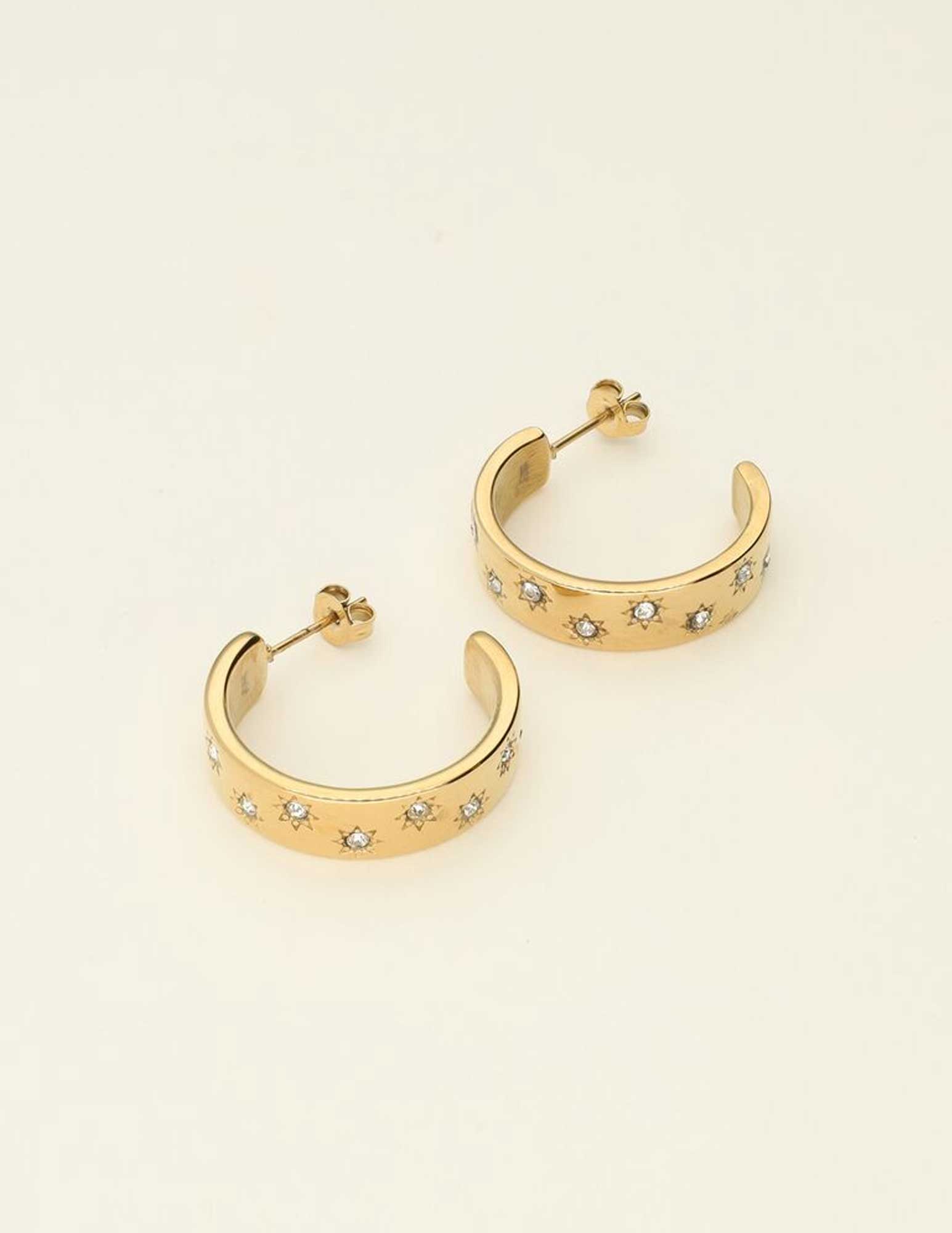 My Jewellery Mystic oorringen met steentjes MJ09439 Goud