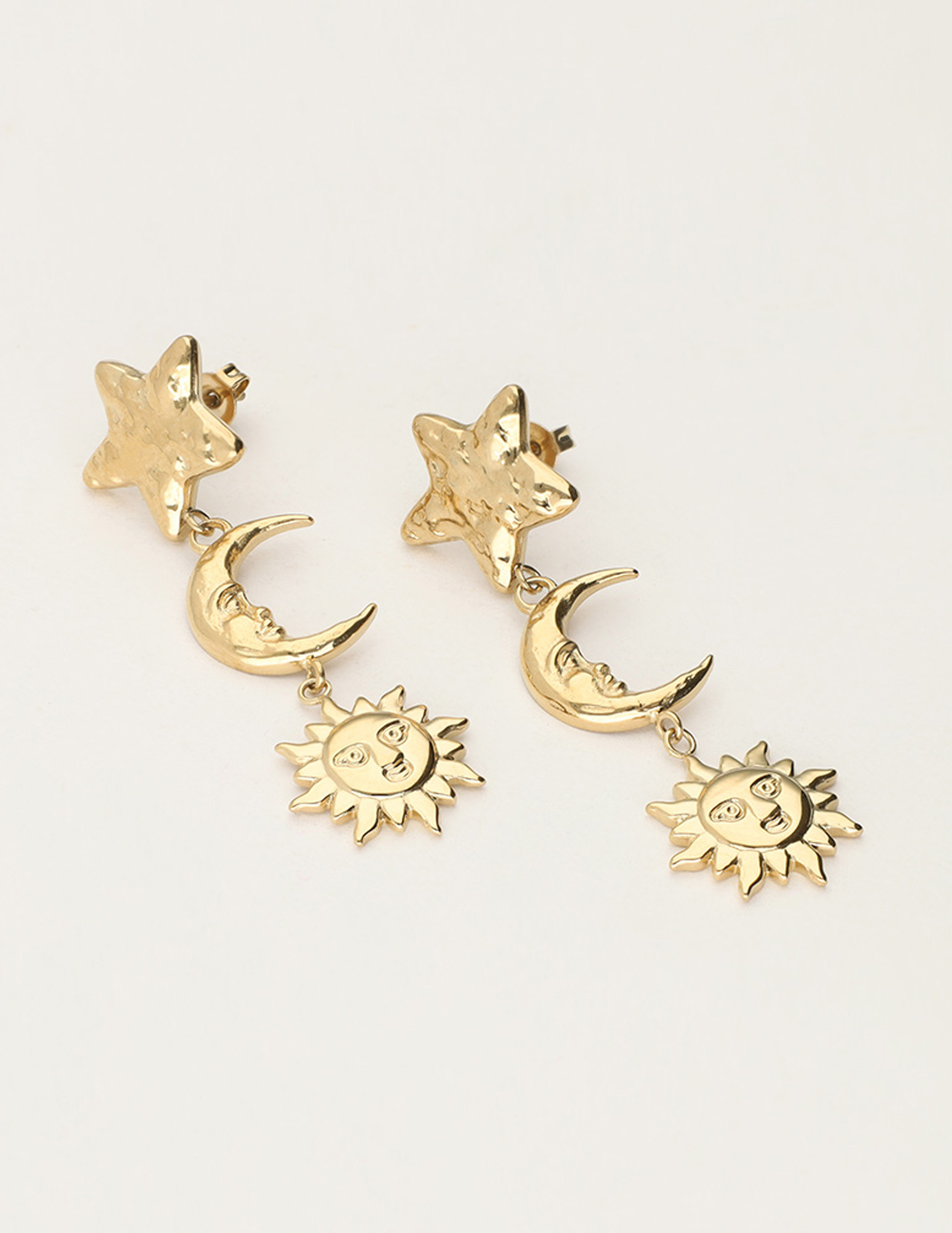 My Jewellery Starry oorhangers ster maan en zon MJ11966 Goud