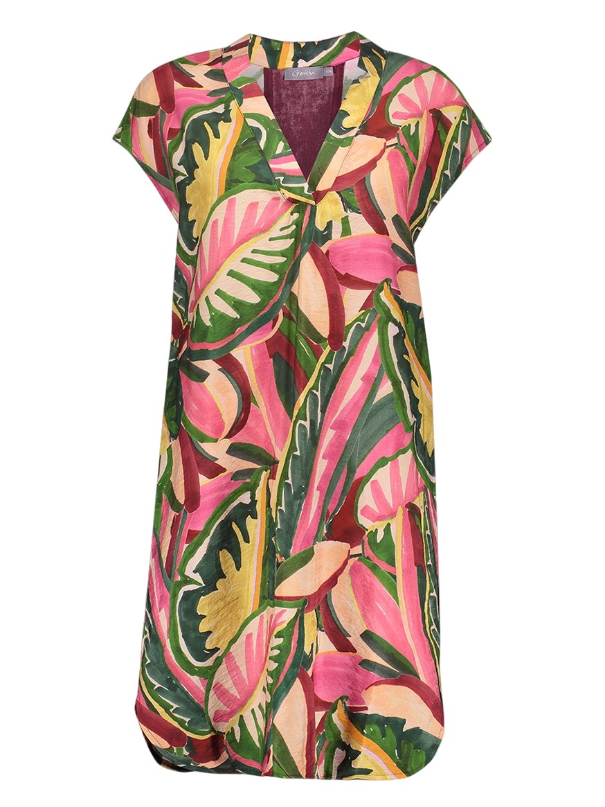 Geisha Jurk met print 67411-20 Licht groen