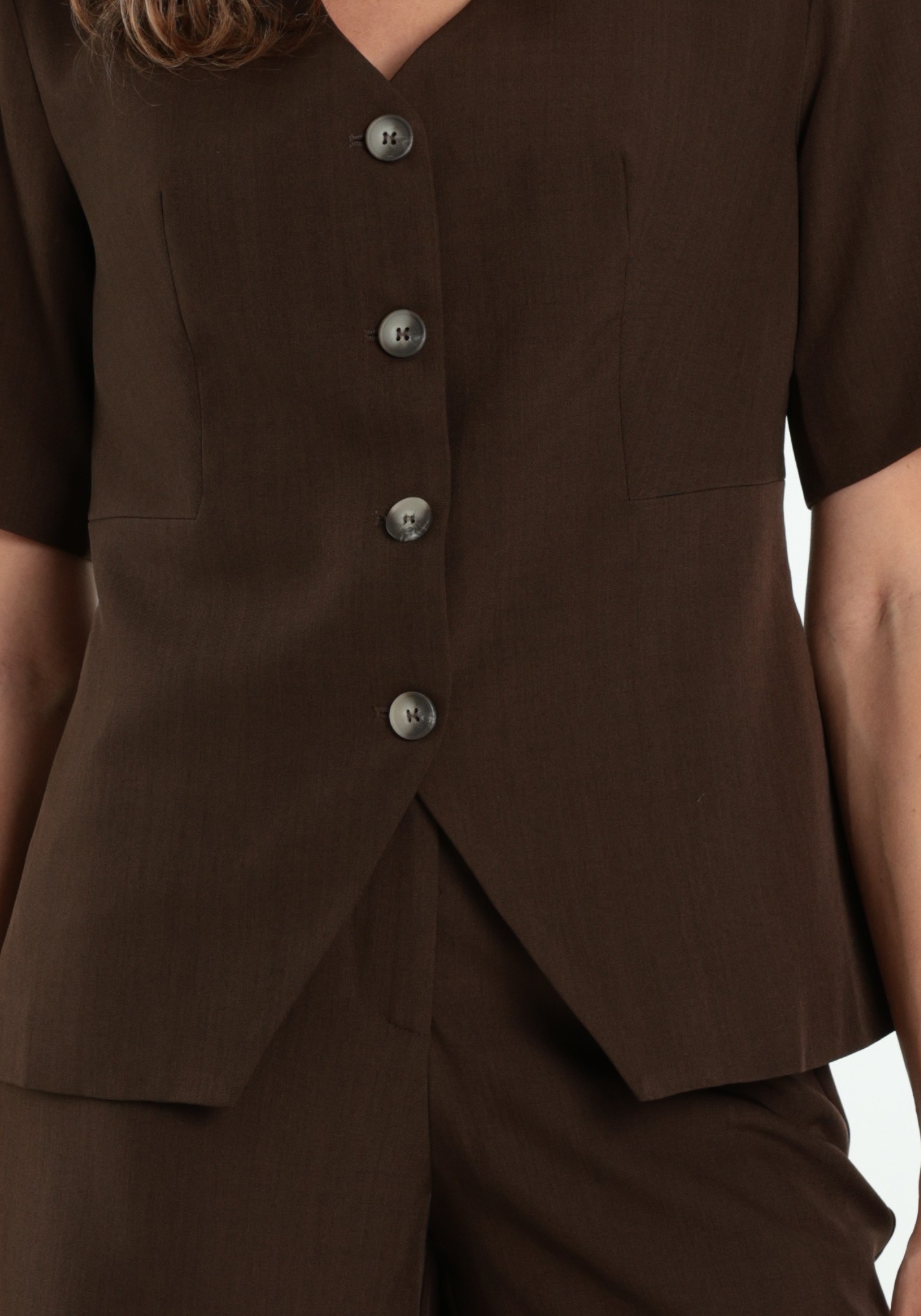 Ichi Blouse Fava 20126232 Donker bruin