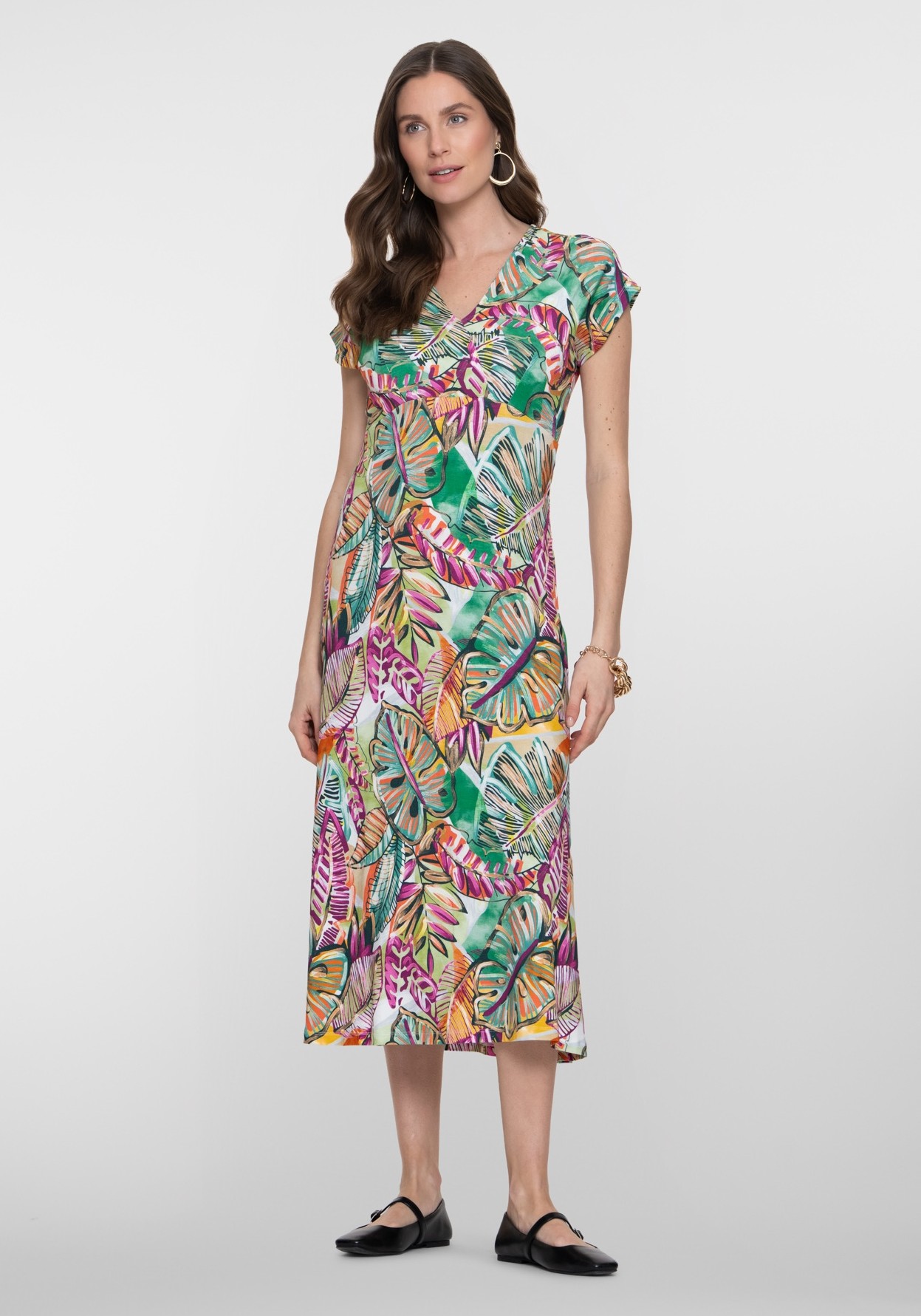 Geisha Lange jurk all-over print 67423-60 JANE Licht groen