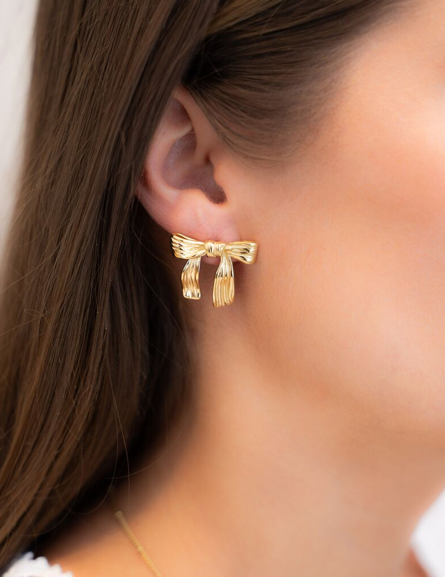 My Jewellery Studs met vintage strik MJ11399 Goud