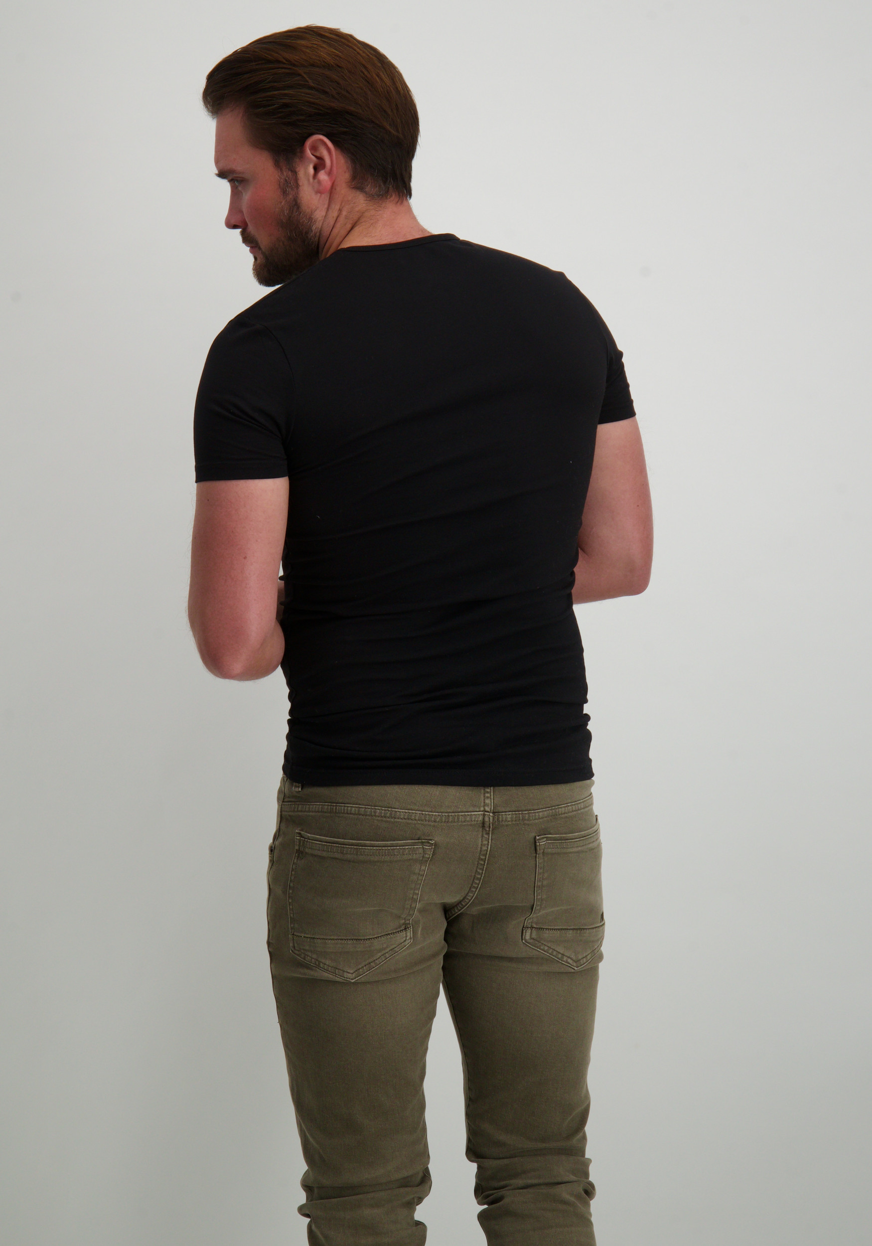 Garage T-shirt Bodyfit ronde hals 0201 Zwart