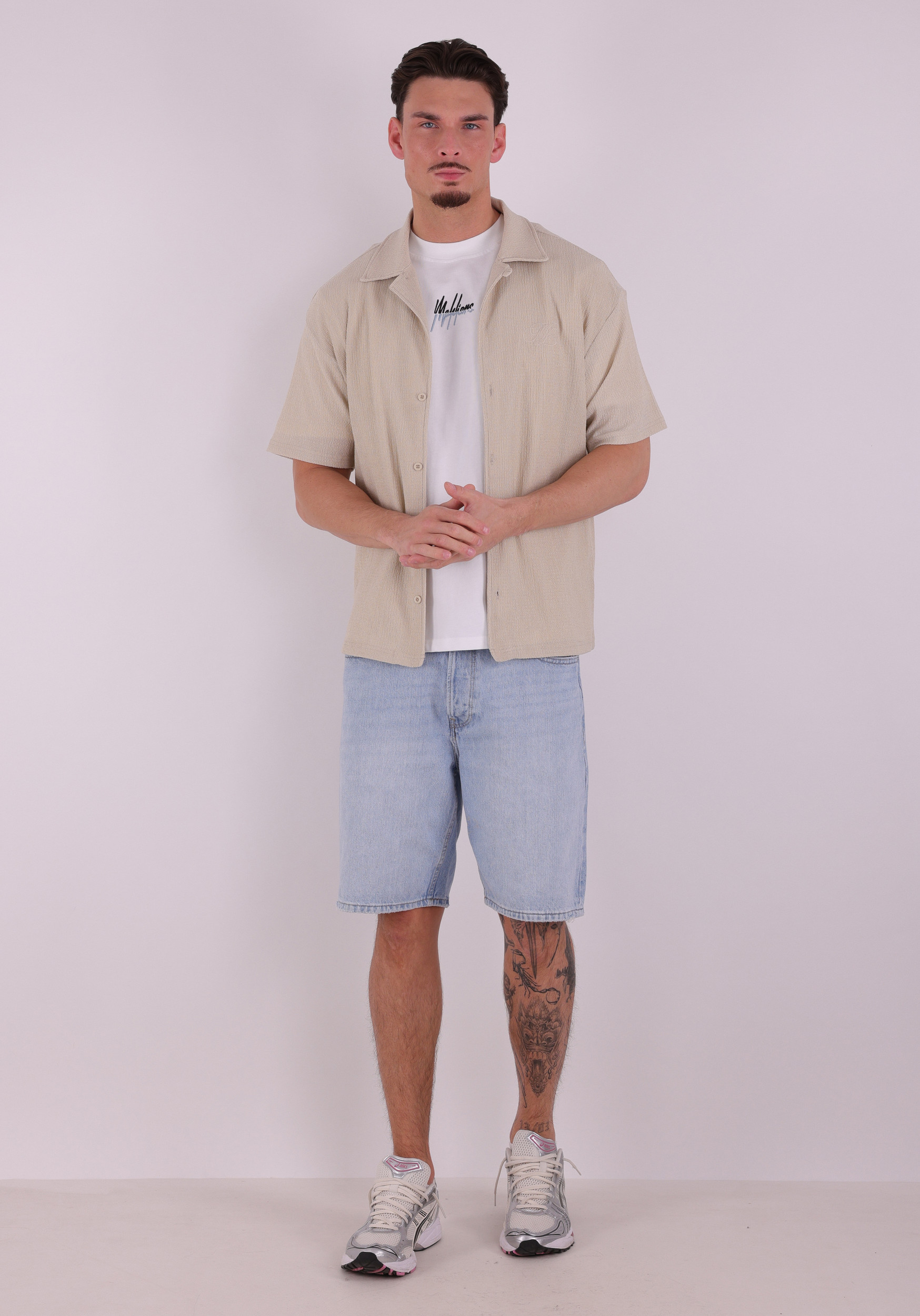 Malelions T-shirt Split oversized  MMC30026011 Wit