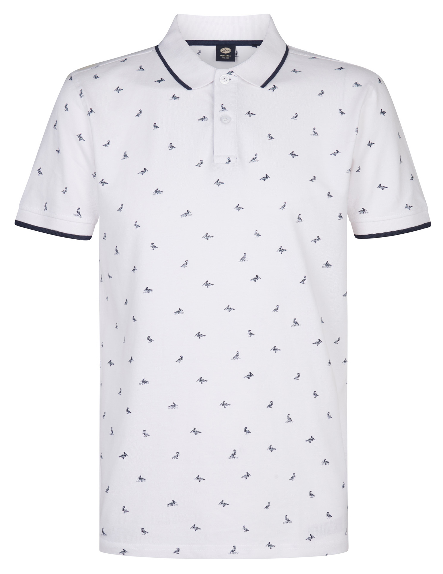 Petrol Polo all-over patroon M-1050-POL106 Wit