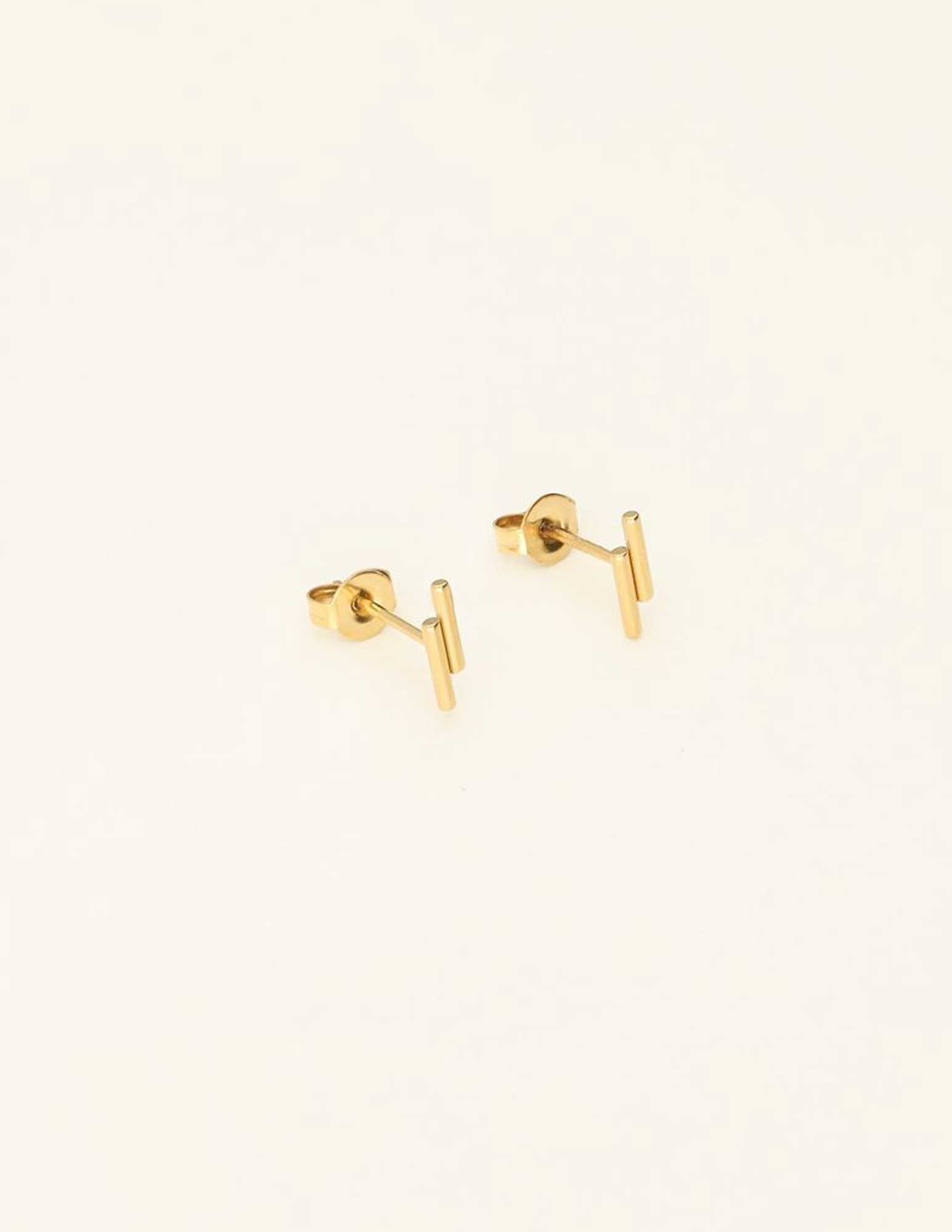 My Jewellery Studs Dubbel staafje MJ08528 Goud