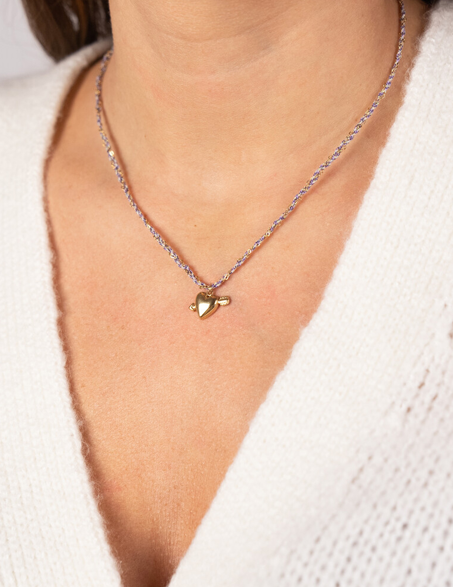 My Jewellery Sunrocks koord ketting cupido hart MJ12205 Goud