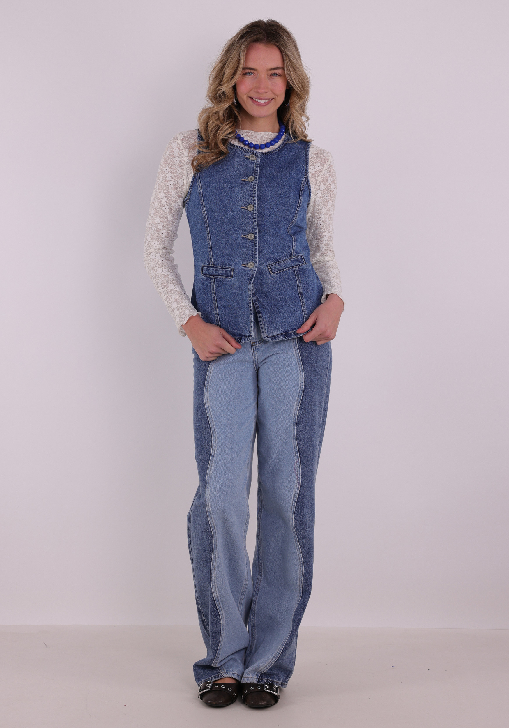 Only Gilet Giulina 15354753 Jeans blauw