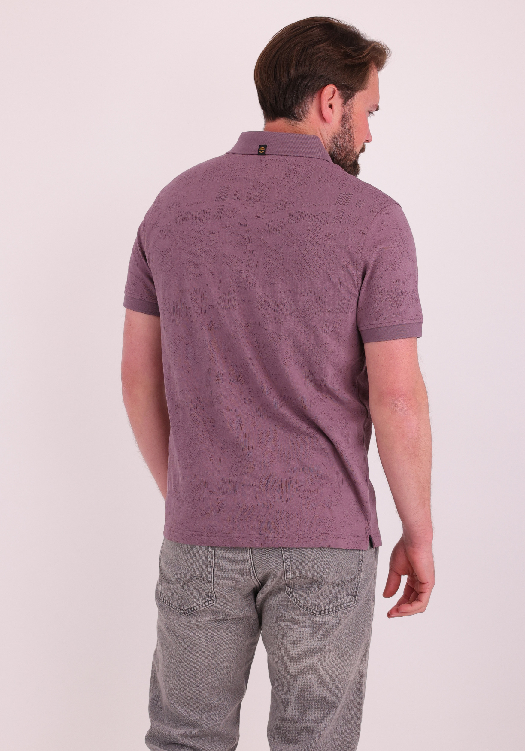 PME Legend Polo Jacquard PPSS2603883 Licht paars